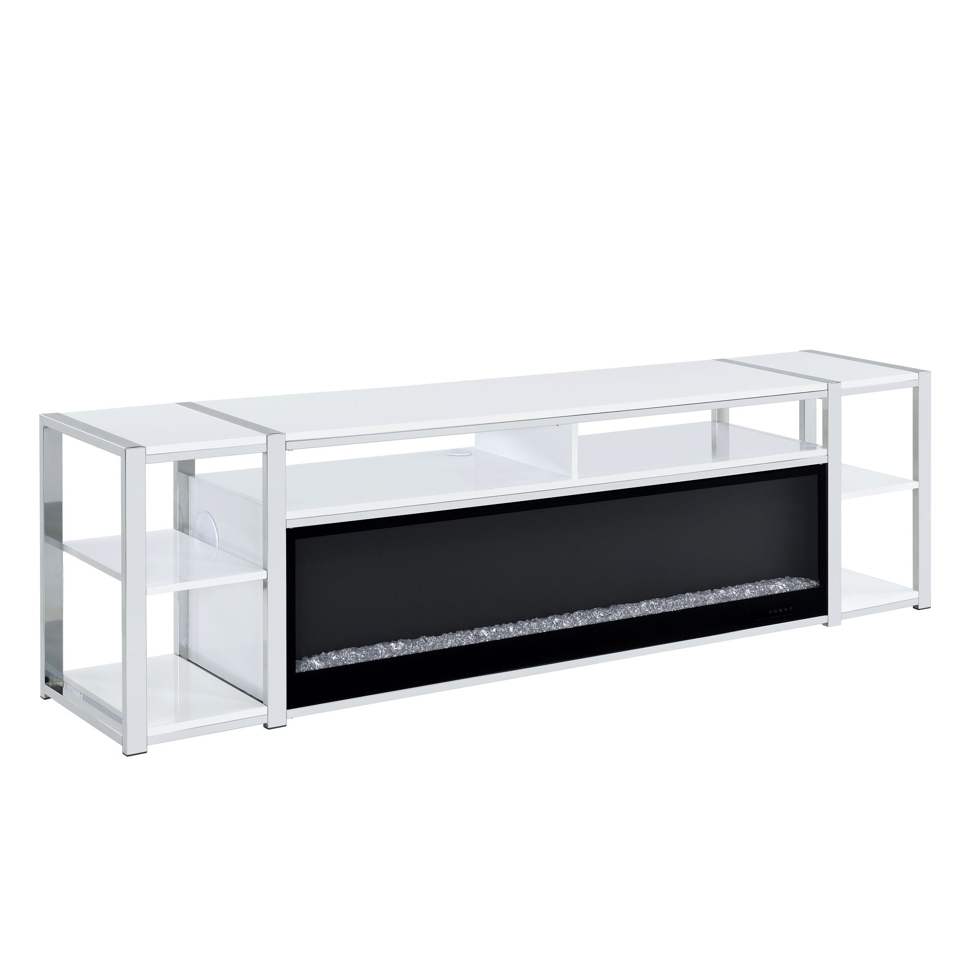 Midway 80" TV Console with Firelight in White