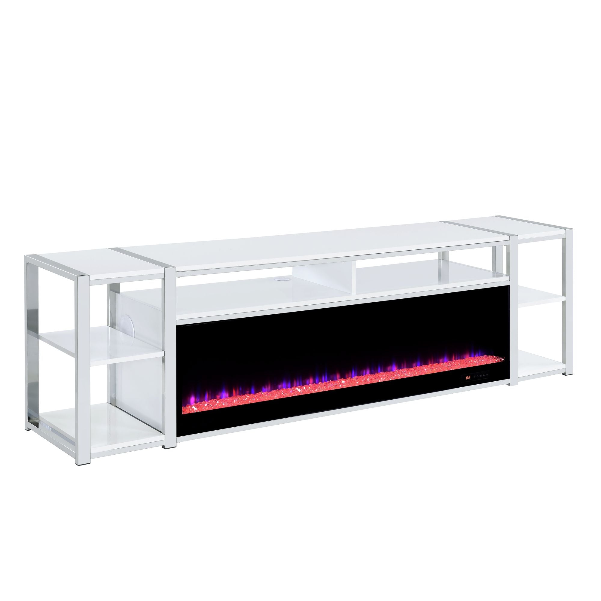 Midway 80" TV Console with Firelight in White