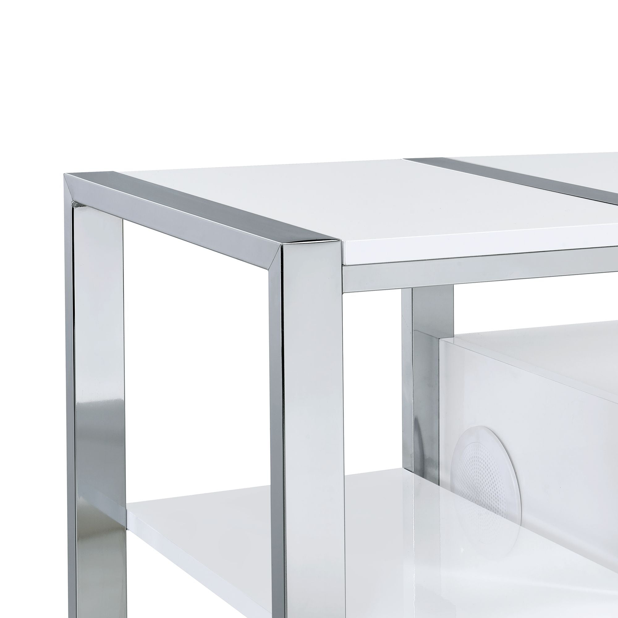 Midway 80" TV Console with Firelight in White