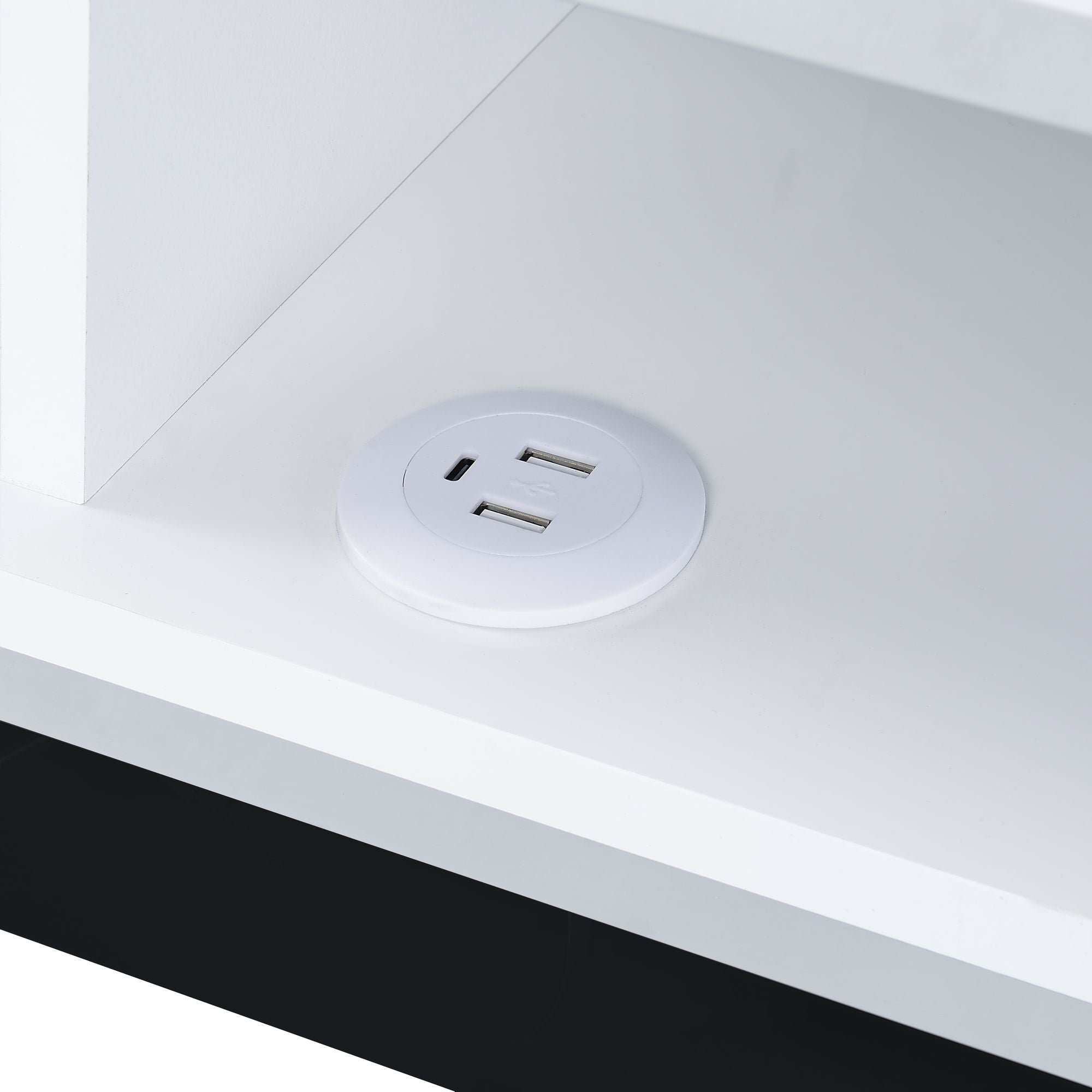 Midway 80" TV Console with Firelight in White