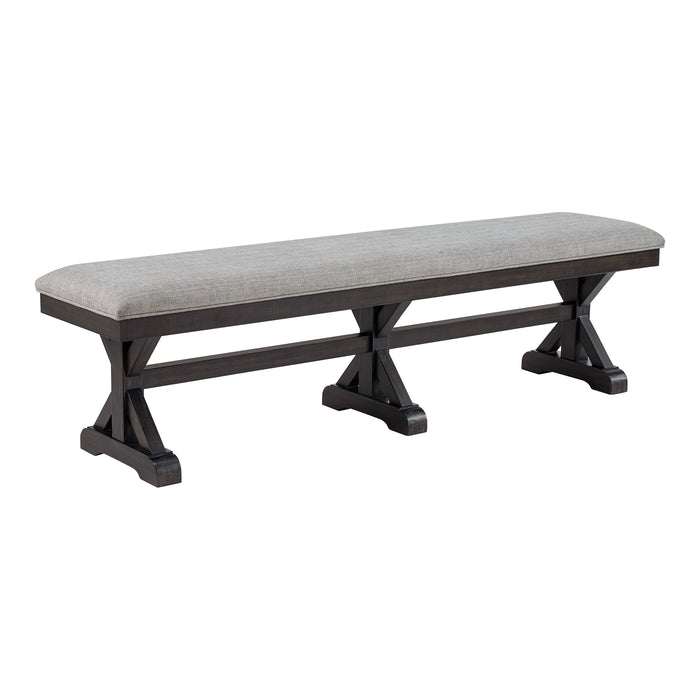 Montrose Dining Bench with Light Grey Fabric in Espresso