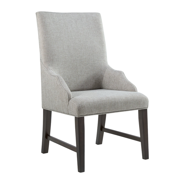 Montrose Dining Host Chair with Light Grey Fabric in Espresso (2 Per Carton)