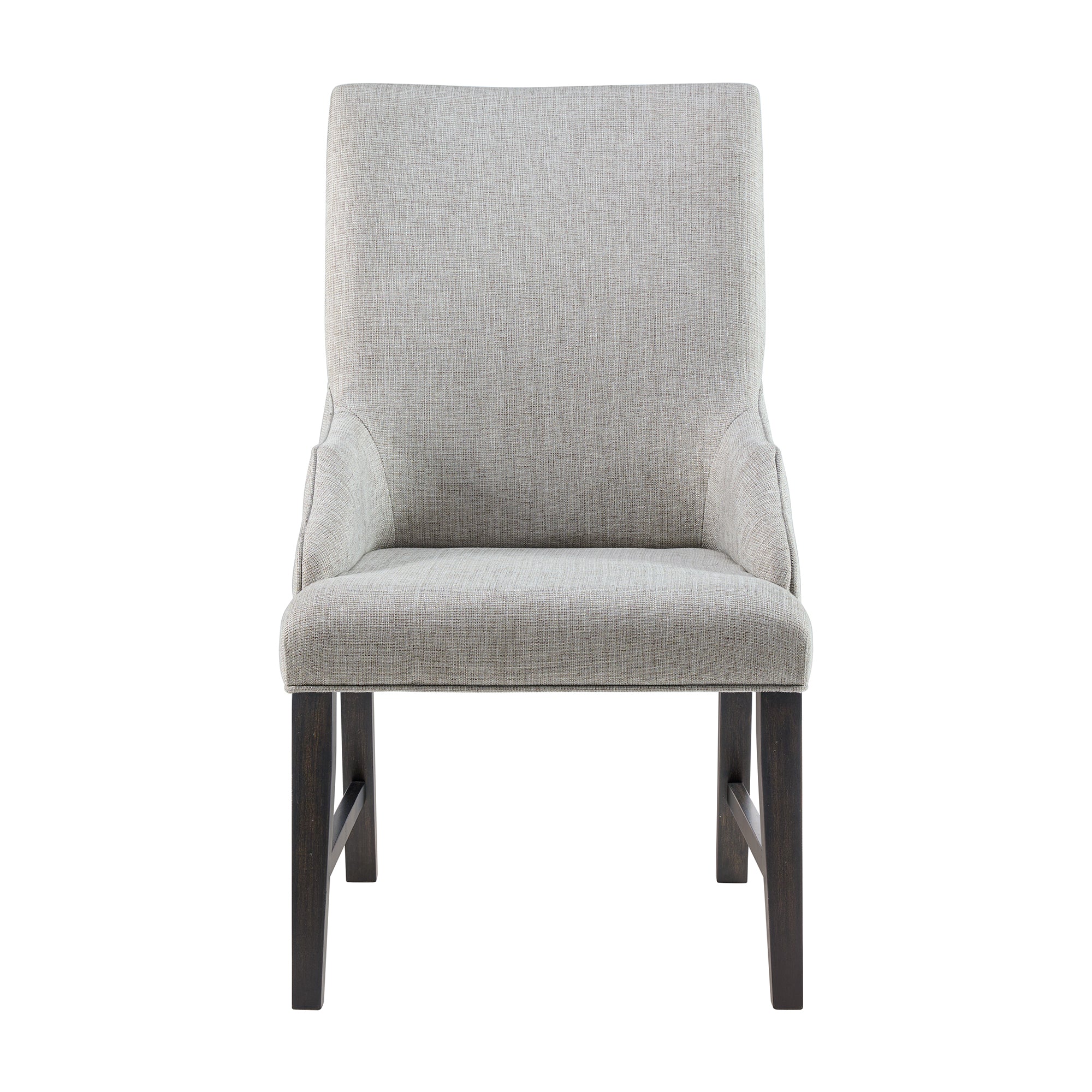 Montrose Dining Host Chair with Light Grey Fabric in Espresso (2 Per Carton)
