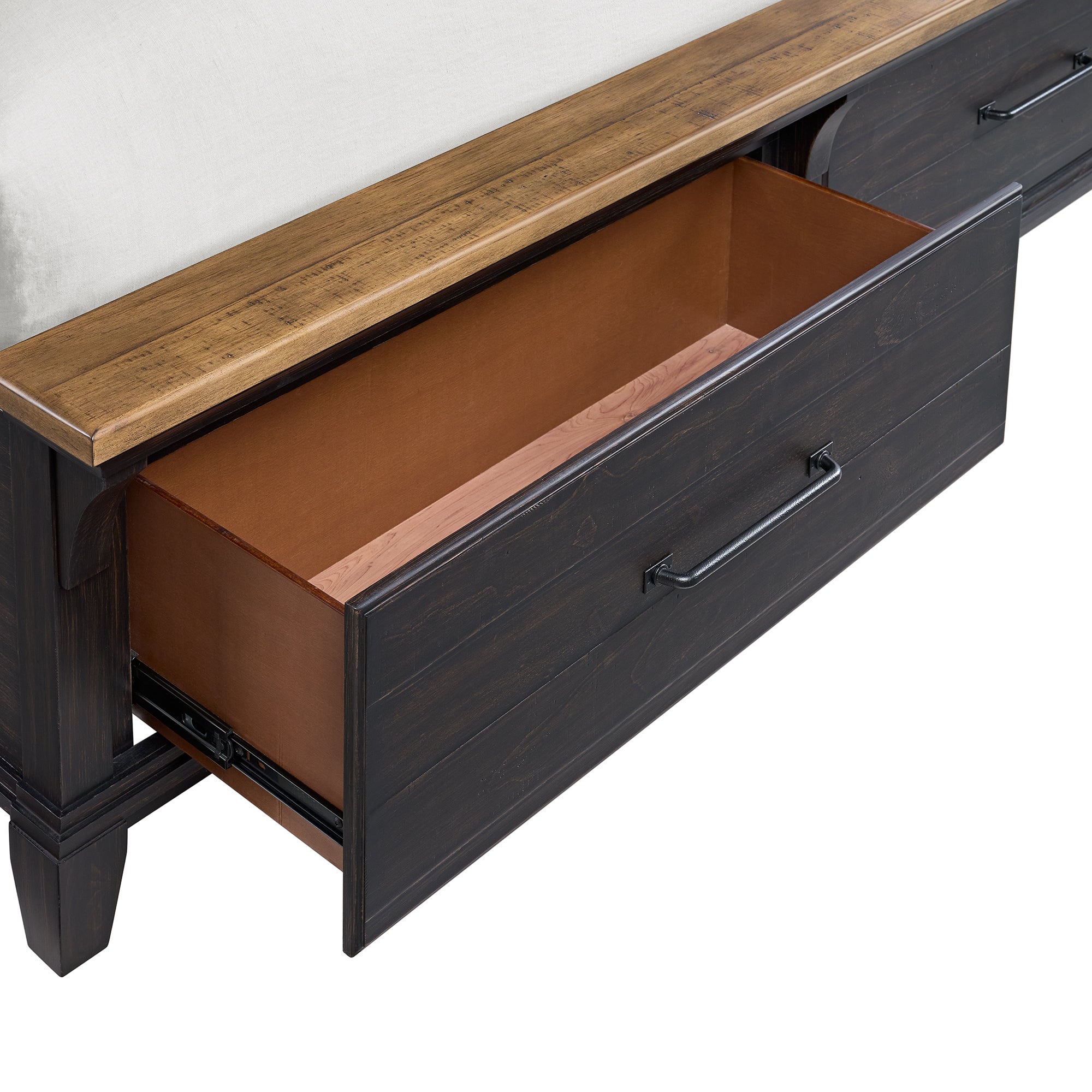 Montrose King Storage Bed in Espresso & Brown