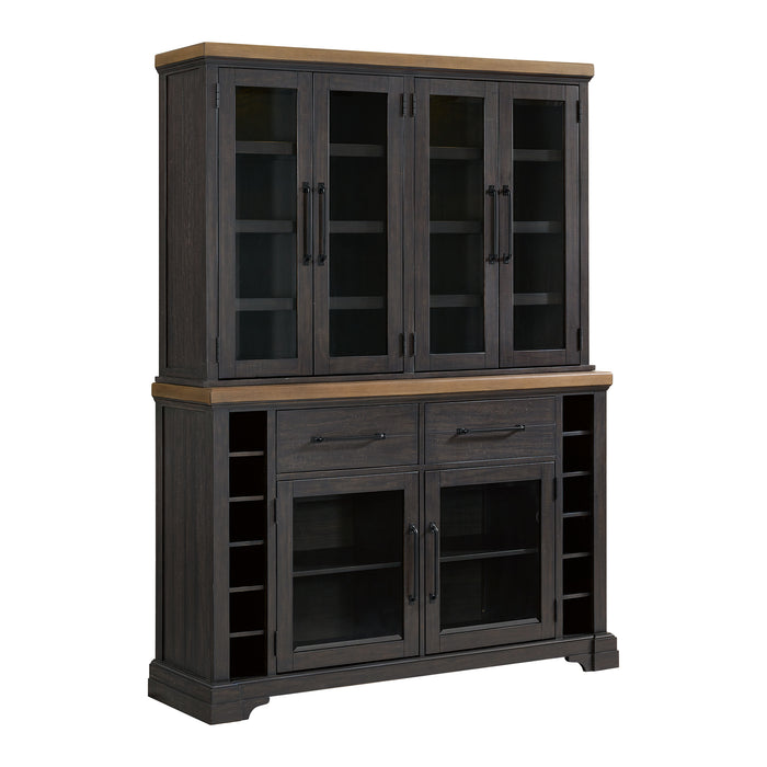 Montrose Server and Hutch with LED Light in Espresso and Brown