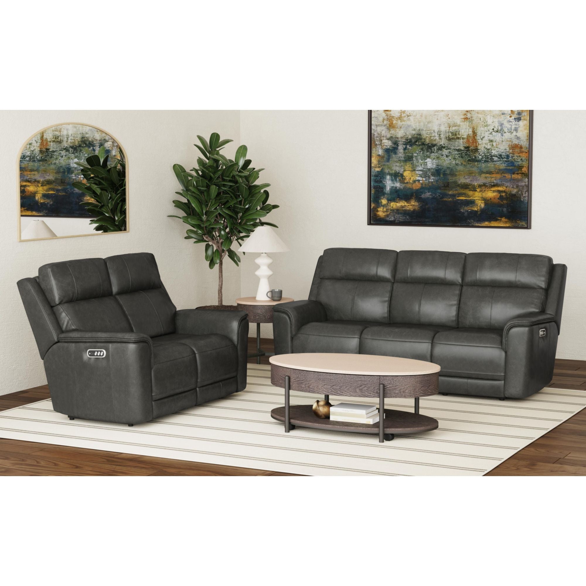 Mustang P3 Sofa with DDT, Wireless Chargerin Aline Anthracite