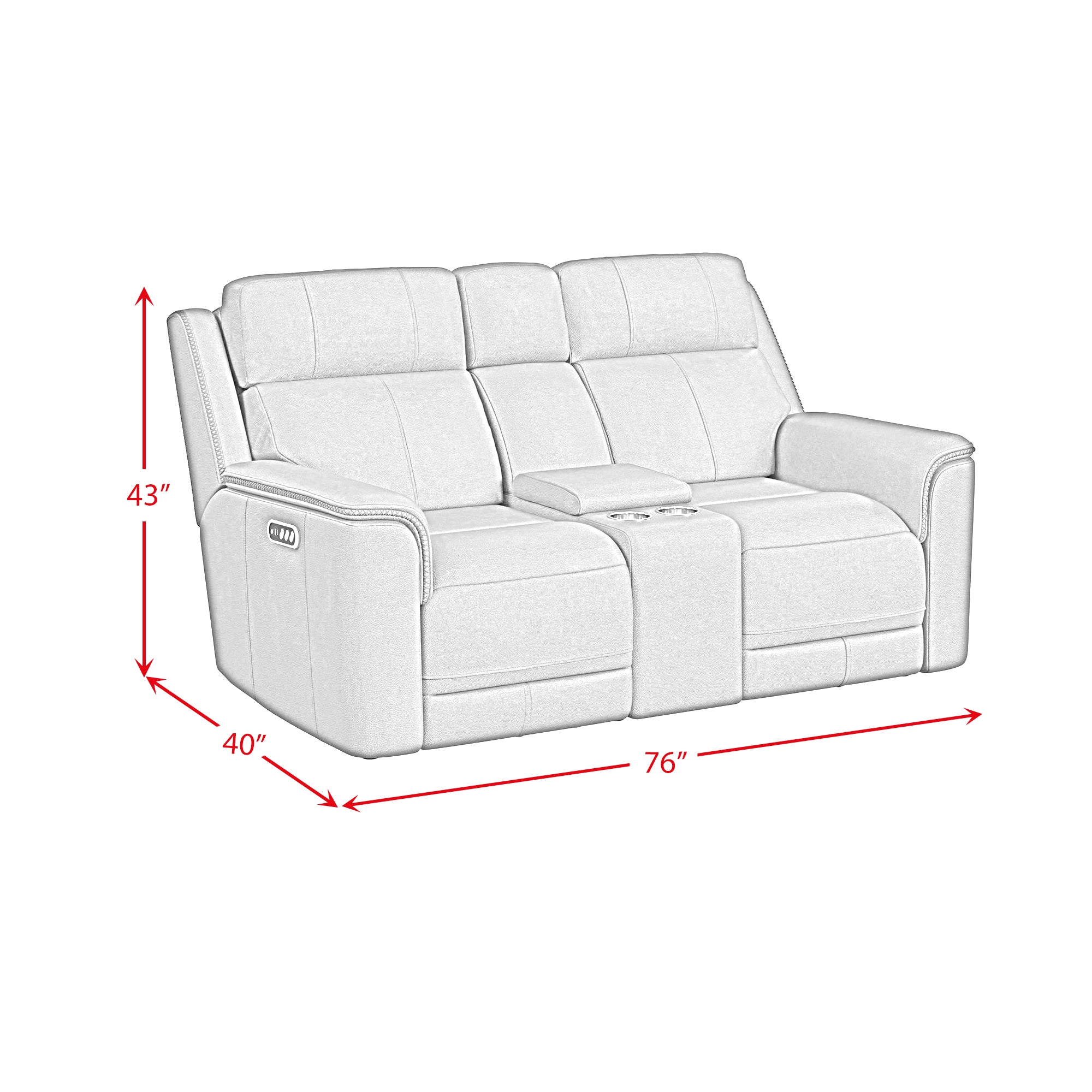 Mustang P3 Loveseat with Console in Aline Anthracite