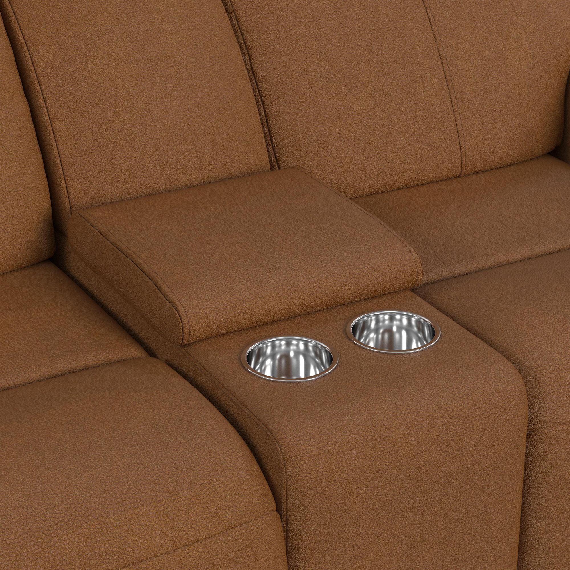 Mustang P3 Loveseat with Console in Aline Butternut