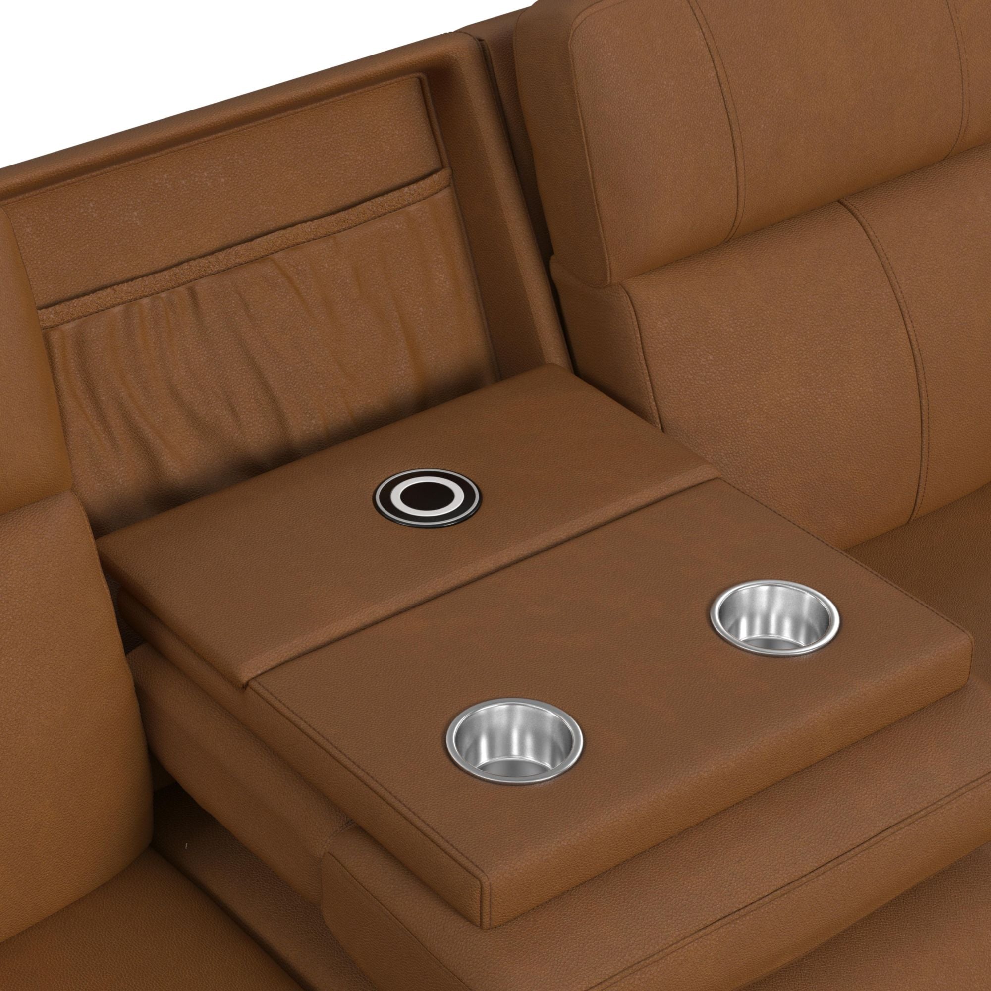 Mustang P3 Sofa with DDT, Wireless Charger in Aline Butternut