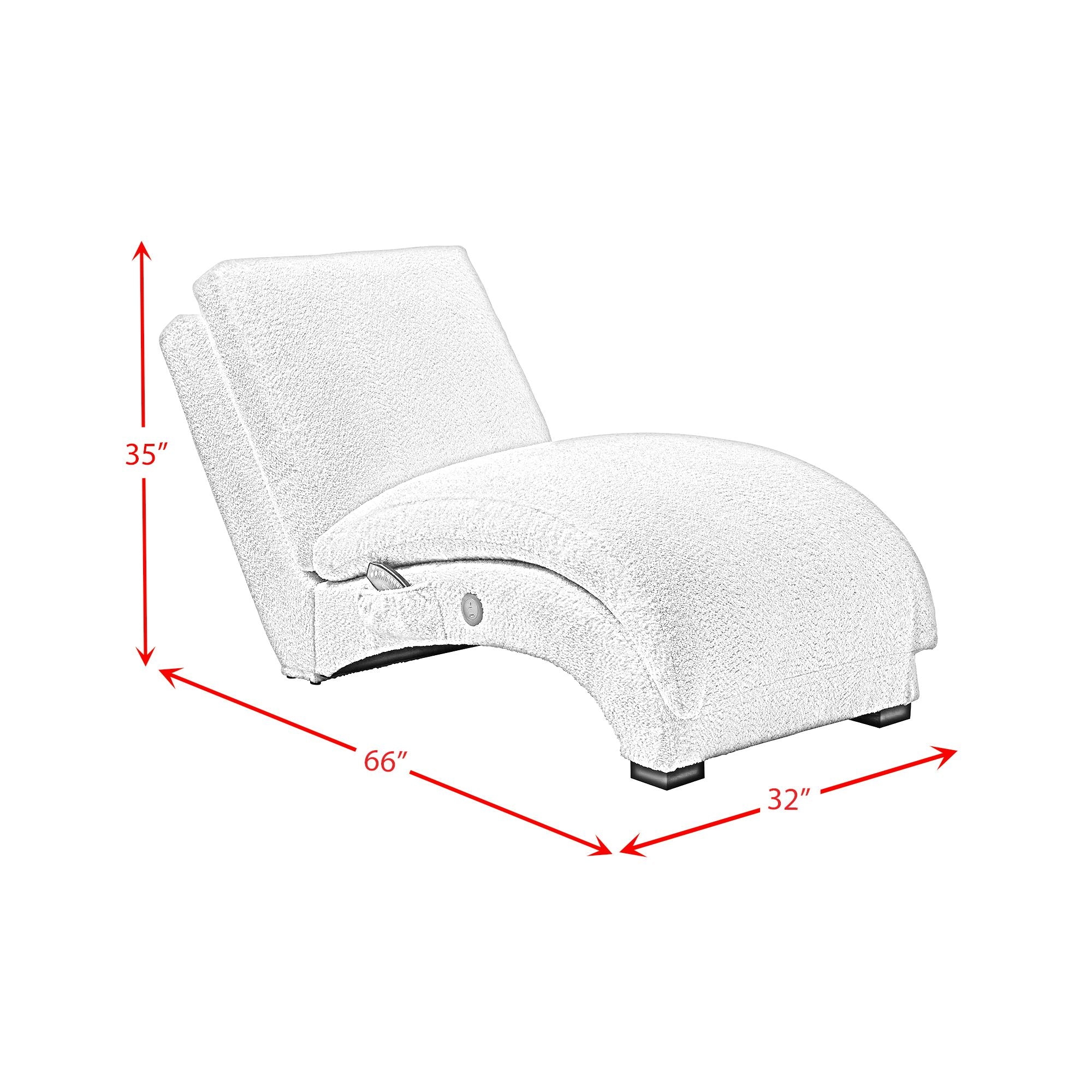 Nori Chaise with Heat Massage, USBC, LED in Glam Fog