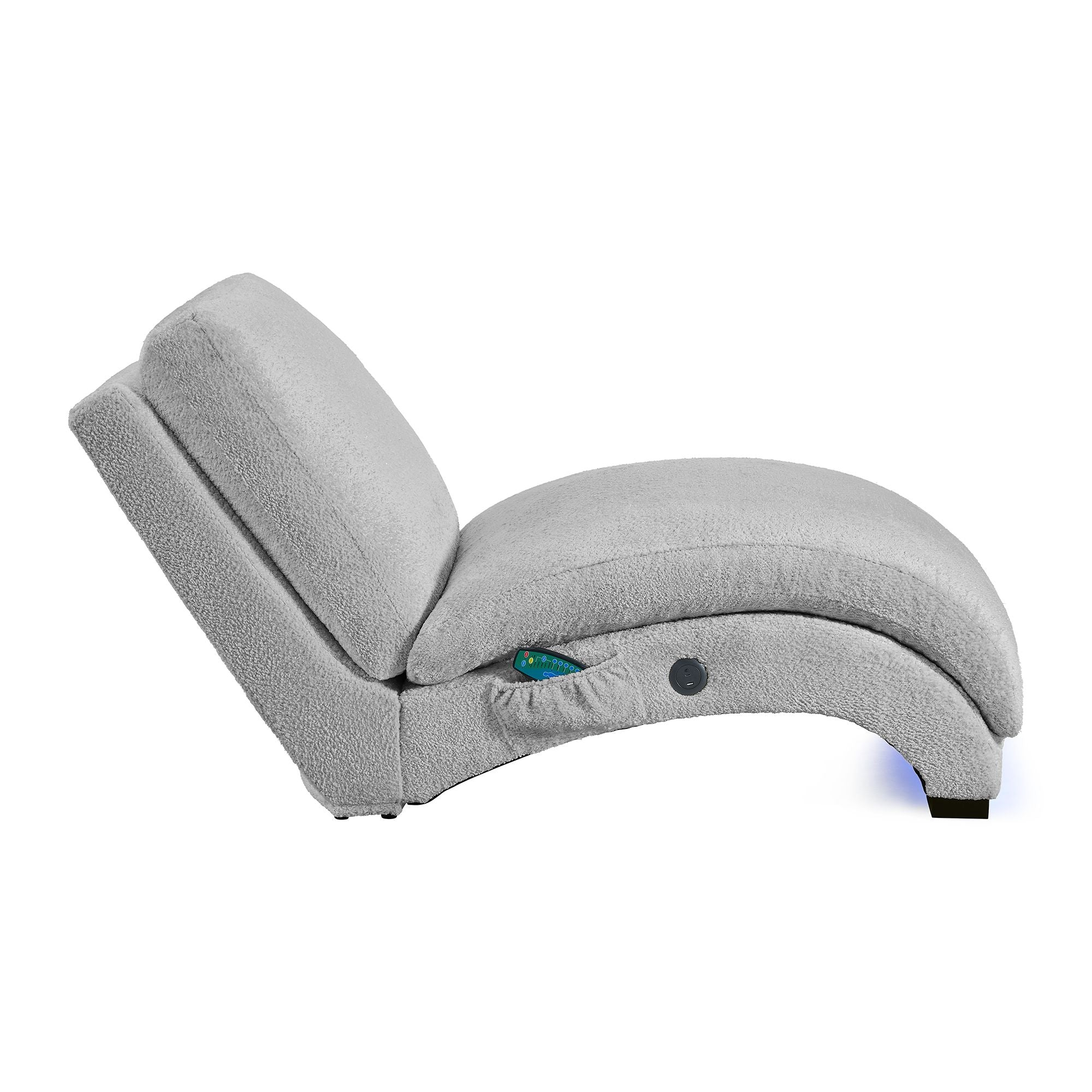 Nori Chaise with Heat Massage, USBC, LED in Glam Fog