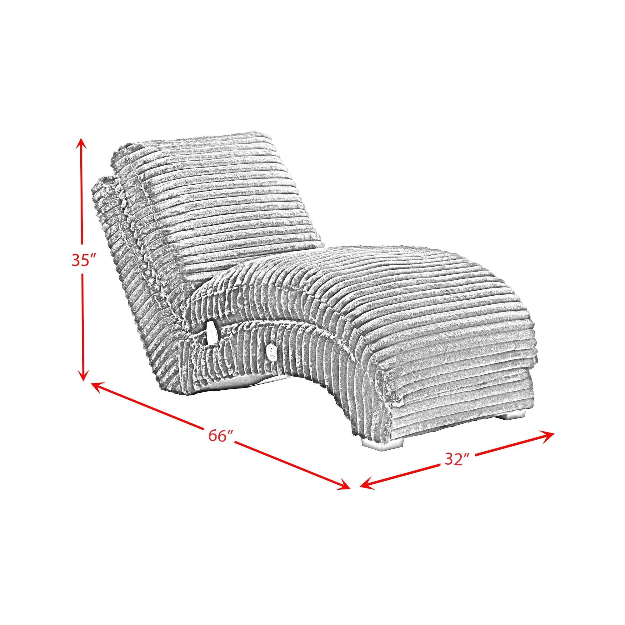 Nori Chaise with Heat Massage, USBC, LED in Masis Black