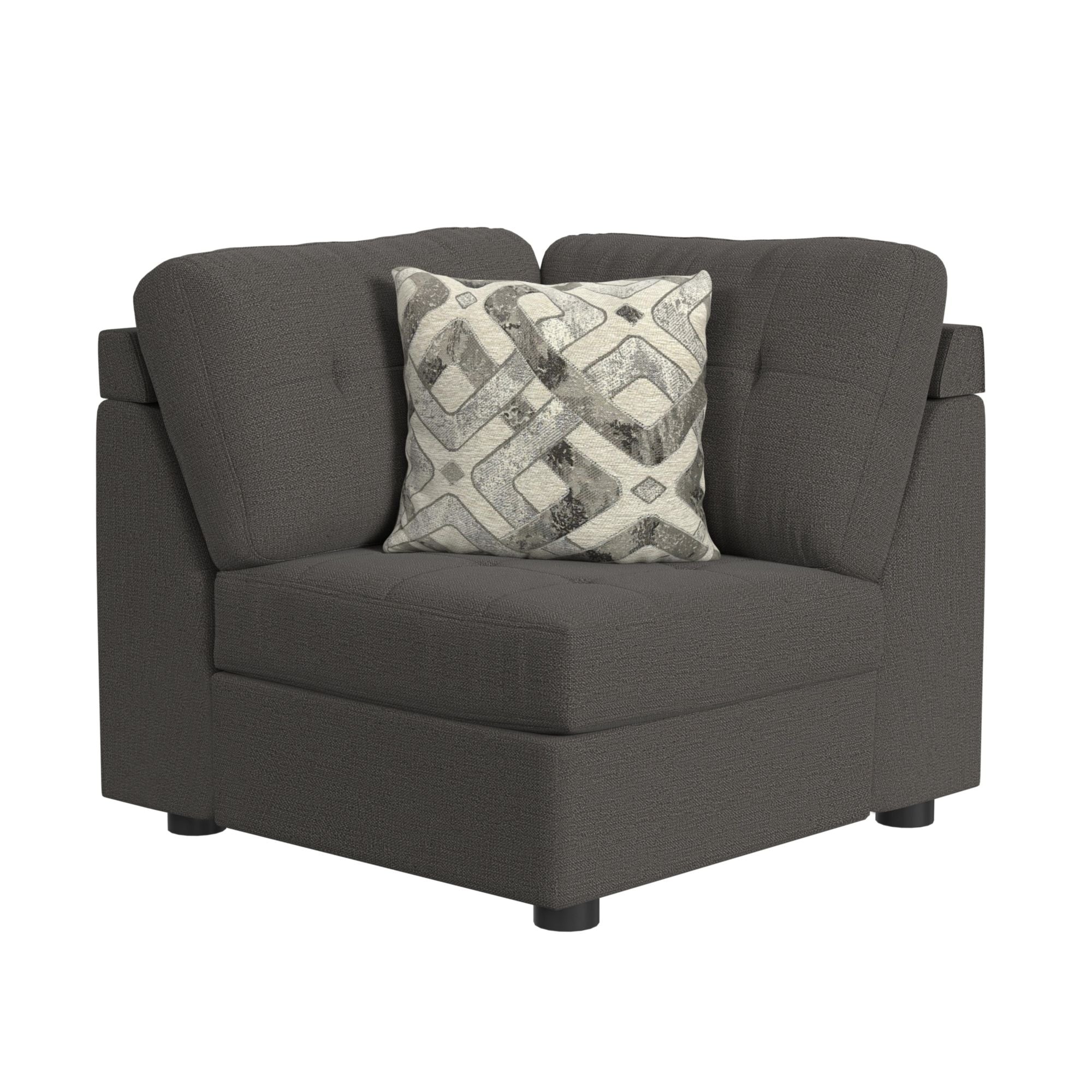 Options One Corner in Palmer Plus Ash with 1 Pillow 20"