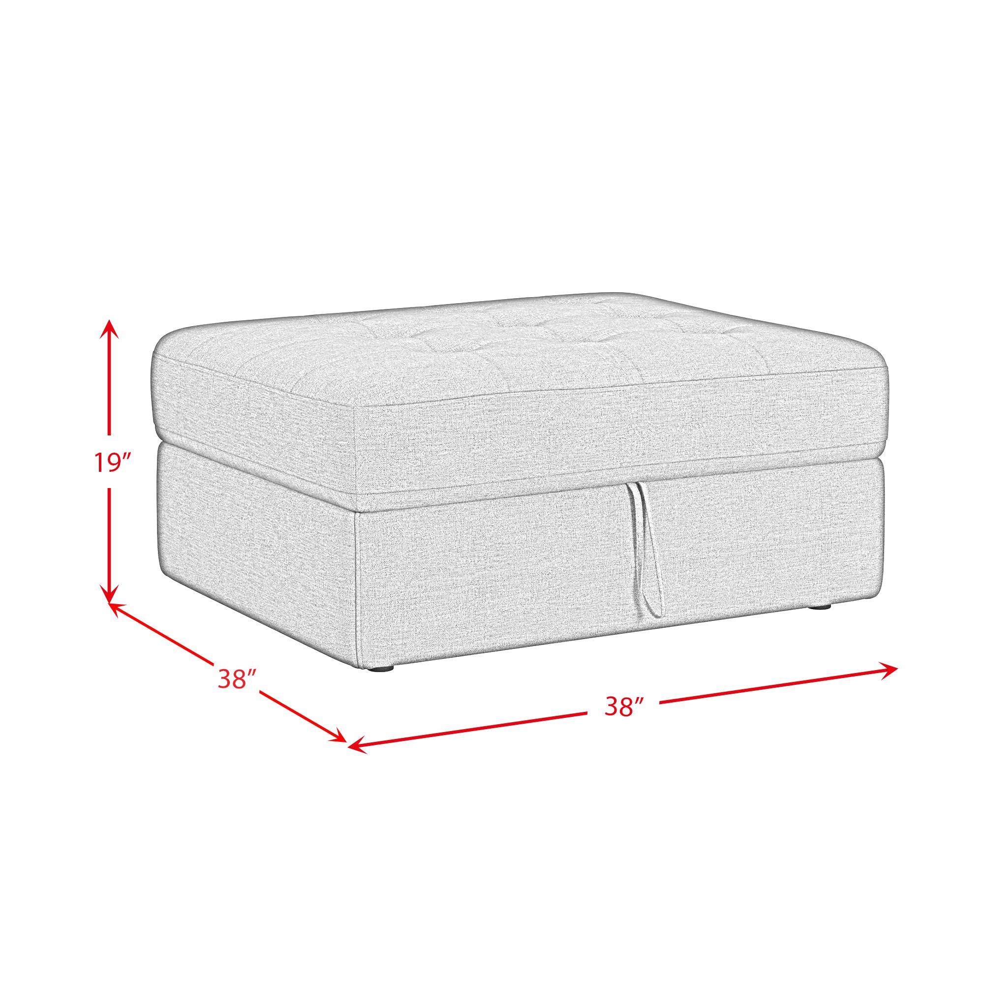 Options One Storage Ottoman in Palmer Plus Teal