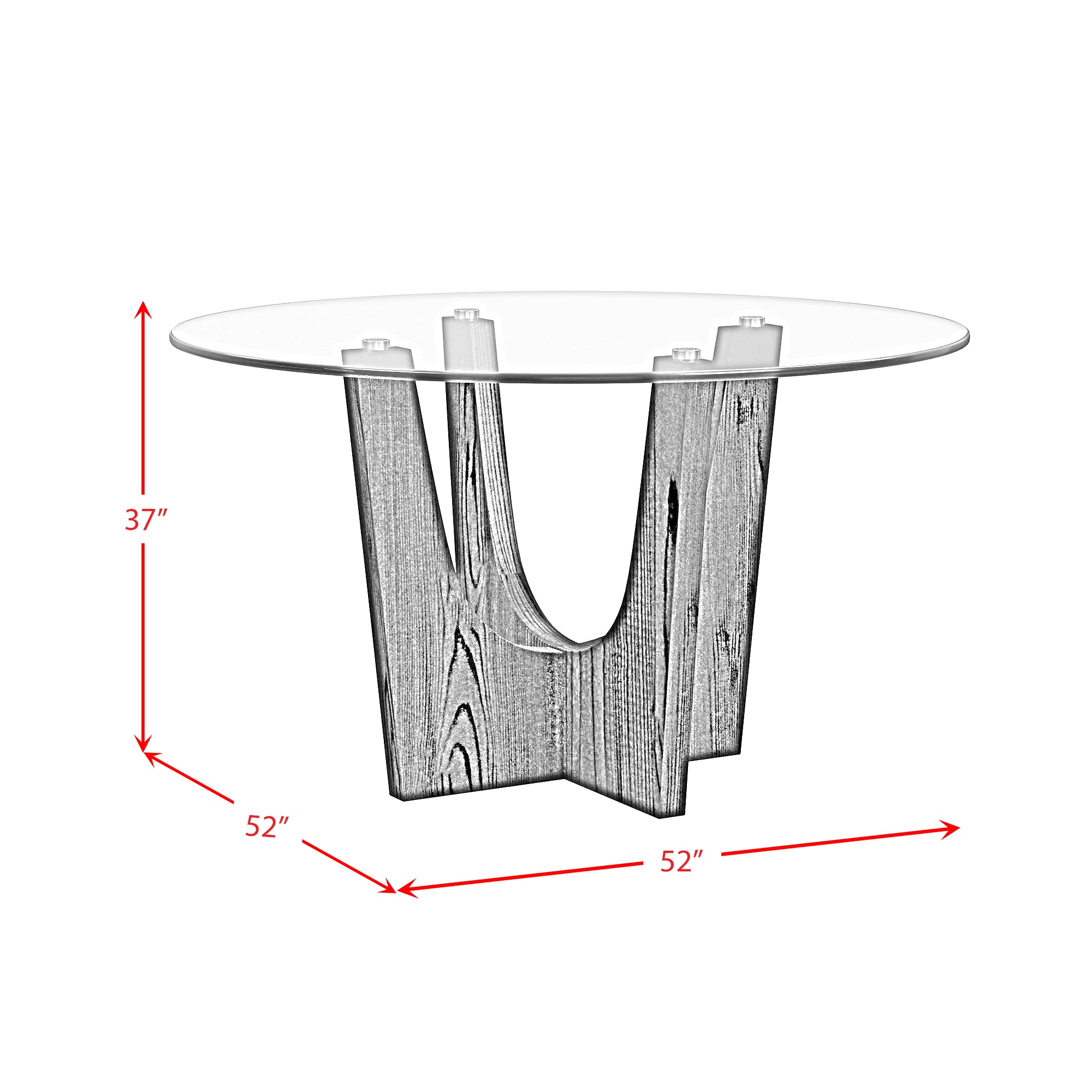 Oregon Round Counter Table with Glass Top in Black