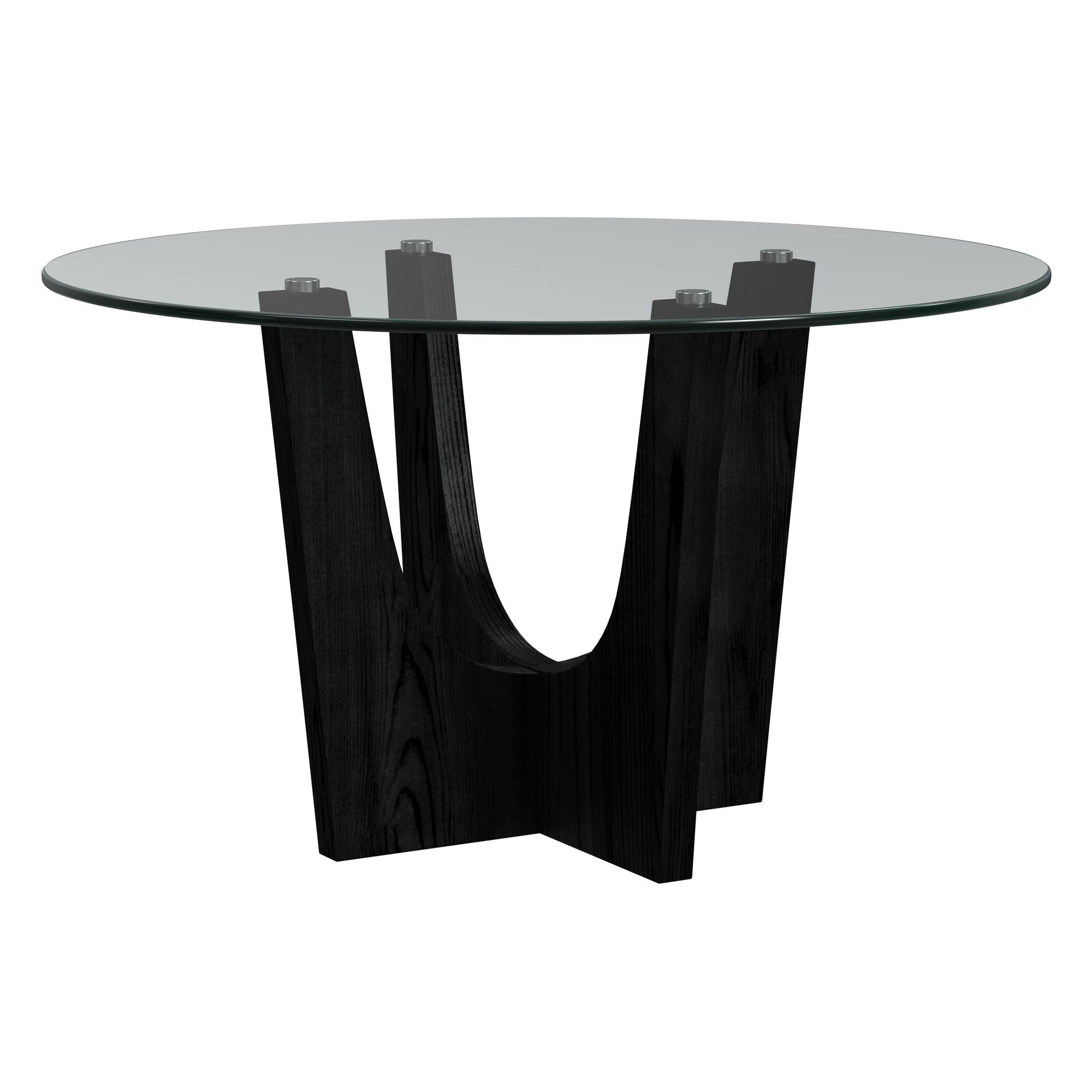 Oregon Round Counter Table with Glass Top in Black