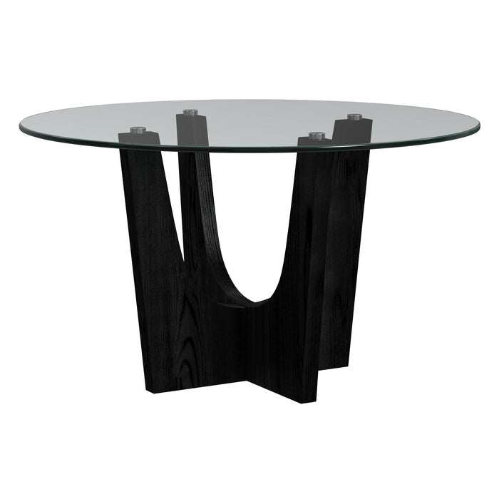 Oregon Round Counter Table with Glass Top in Black