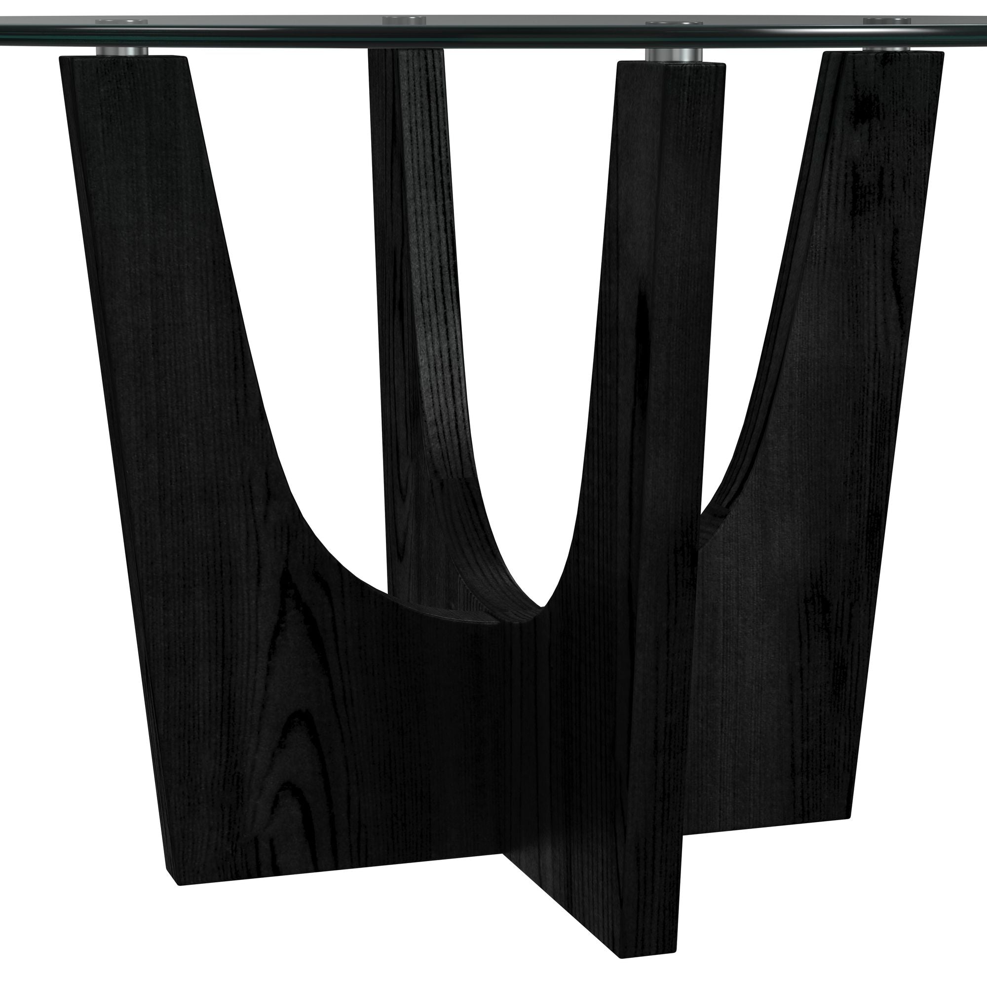 Oregon Round Counter Table with Glass Top in Black