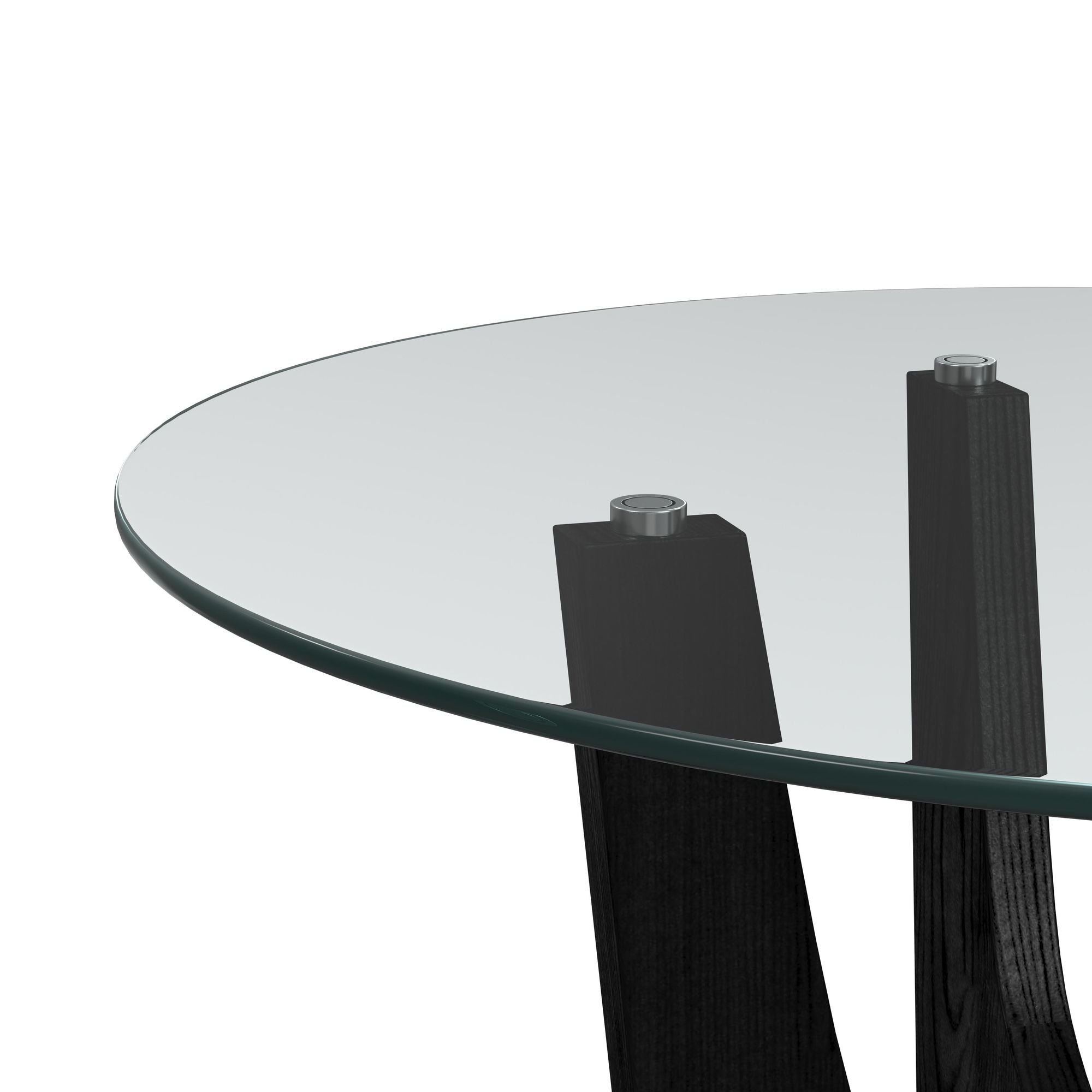 Oregon Round Counter Table with Glass Top in Black