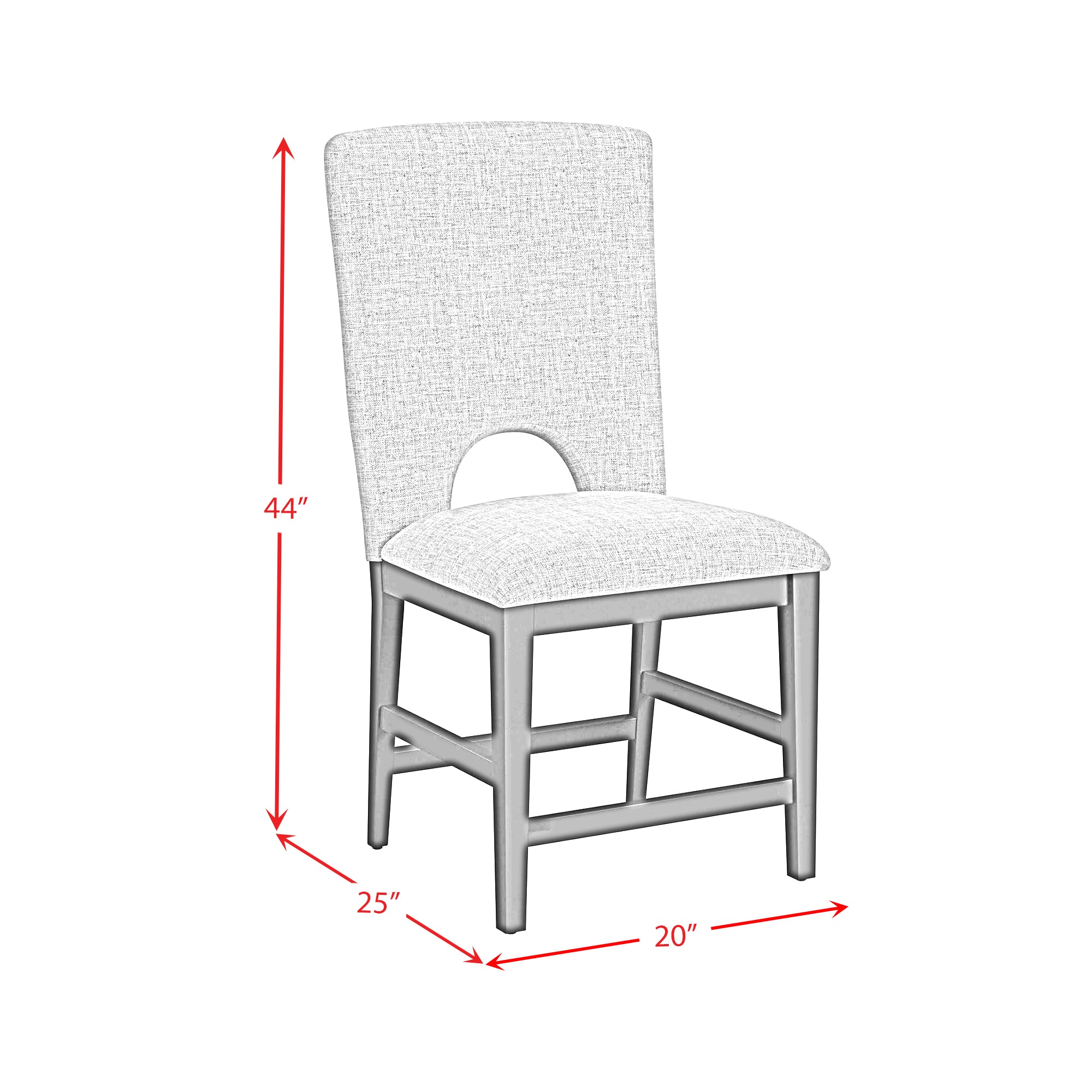 Oregon Counter Side Chair with Grey Fabric in Black (2 Per Carton)