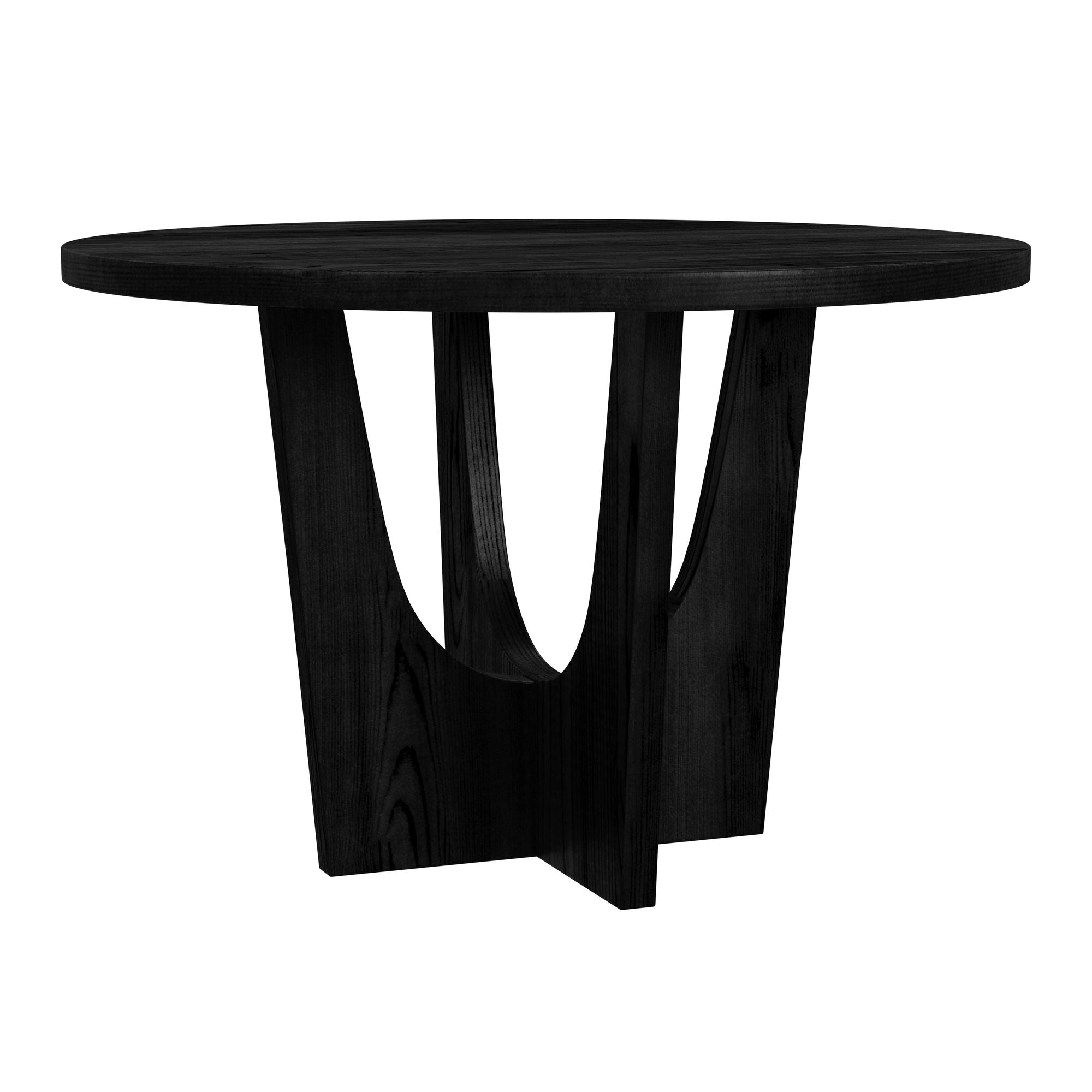 Oregon Round Counter Table with Black Wood Top in Black