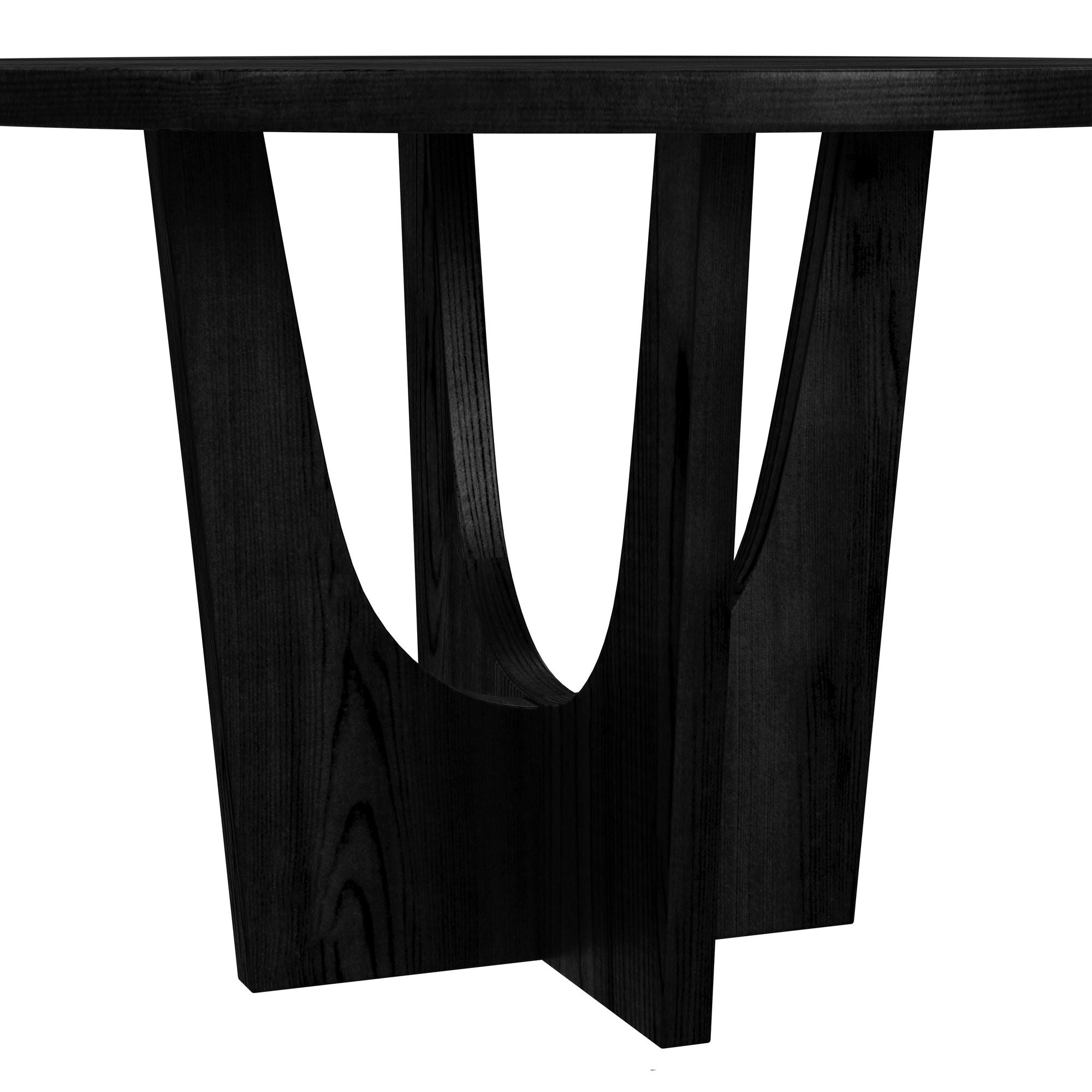 Oregon Round Counter Table with Black Wood Top in Black