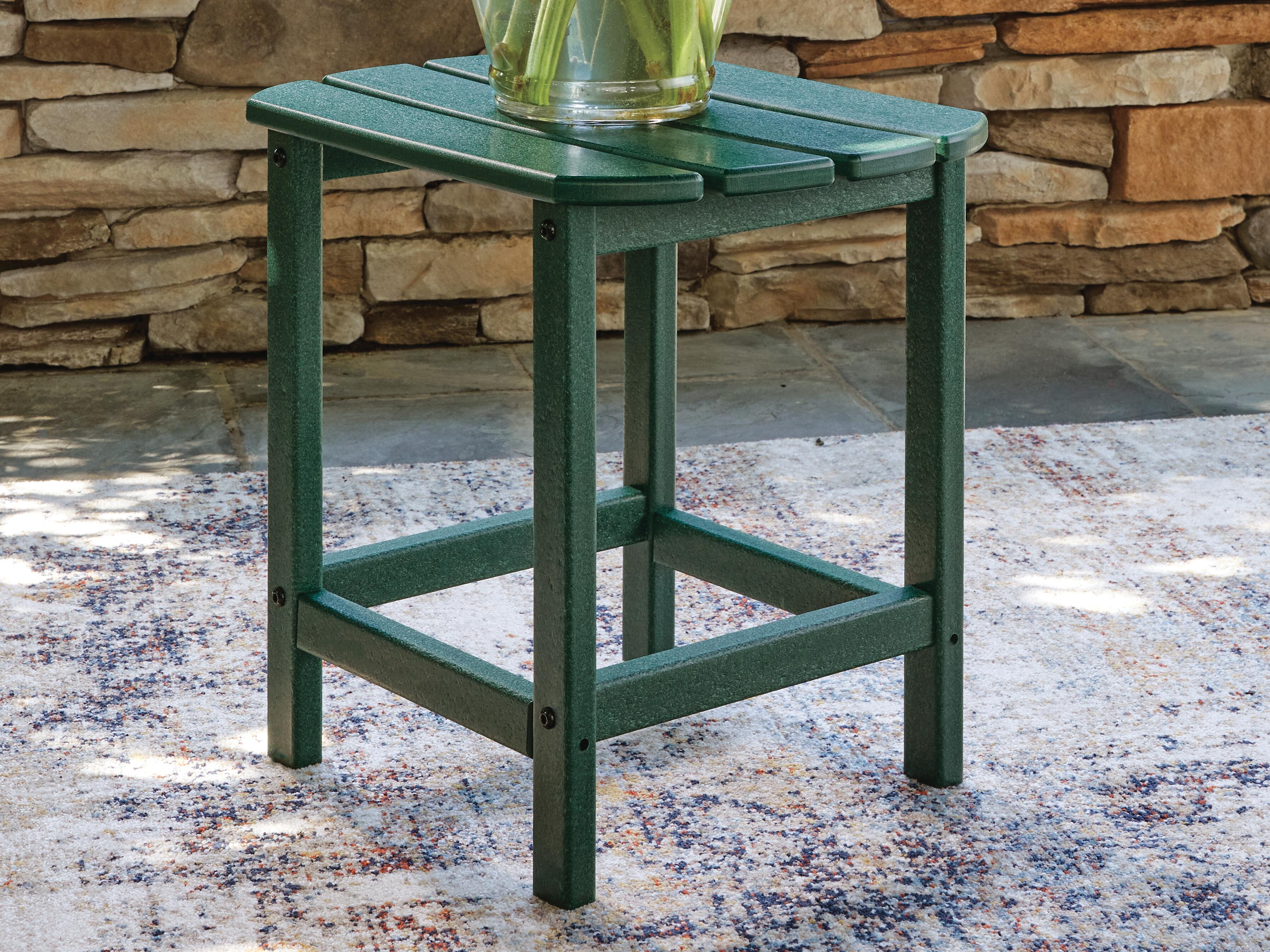Dar Furniture - Ashley Furniture - Sundown Shores Outdoor End Table - Rectangular End Table / Green - PCP007-703