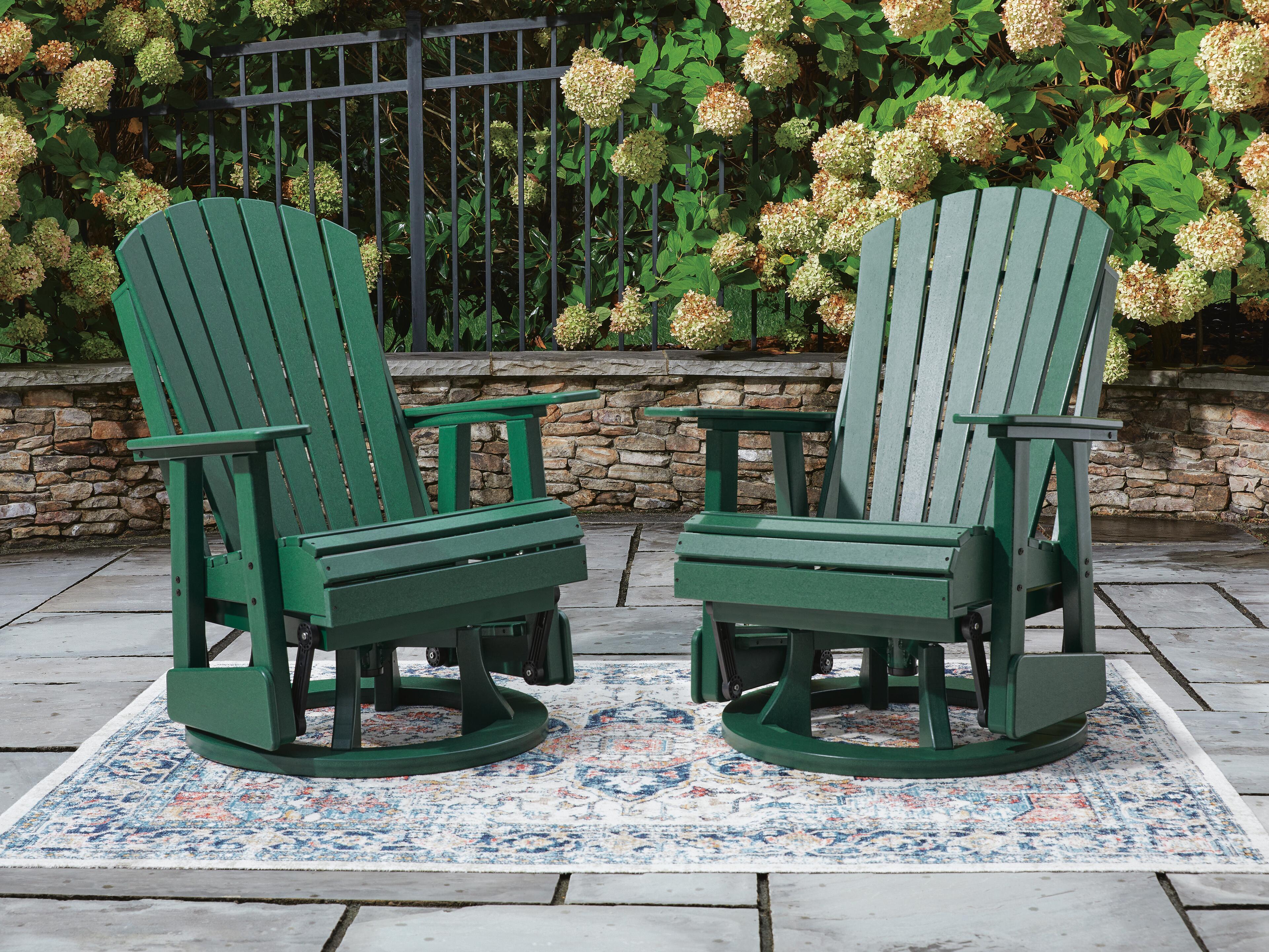 Dar Furniture - Ashley Furniture - Shell Beach Outdoor Swivel Glider Chair - Swivel Glider Chair / Green - PCP115-820