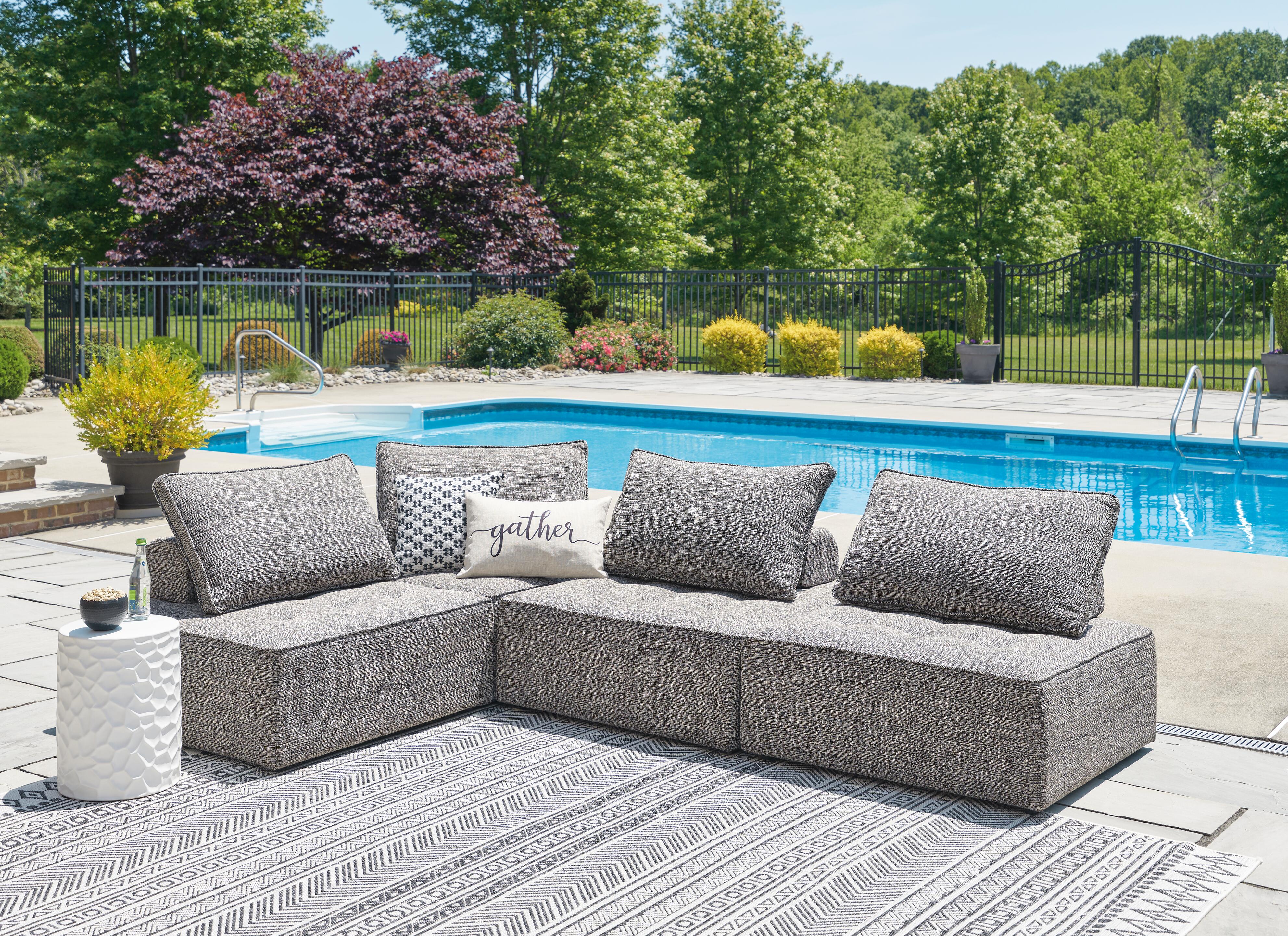 Dar Furniture - Ashley Furniture - Bree Zee 4-Piece Outdoor Sectional - 4-Piece Outdoor Sectional / Brown - P160P8