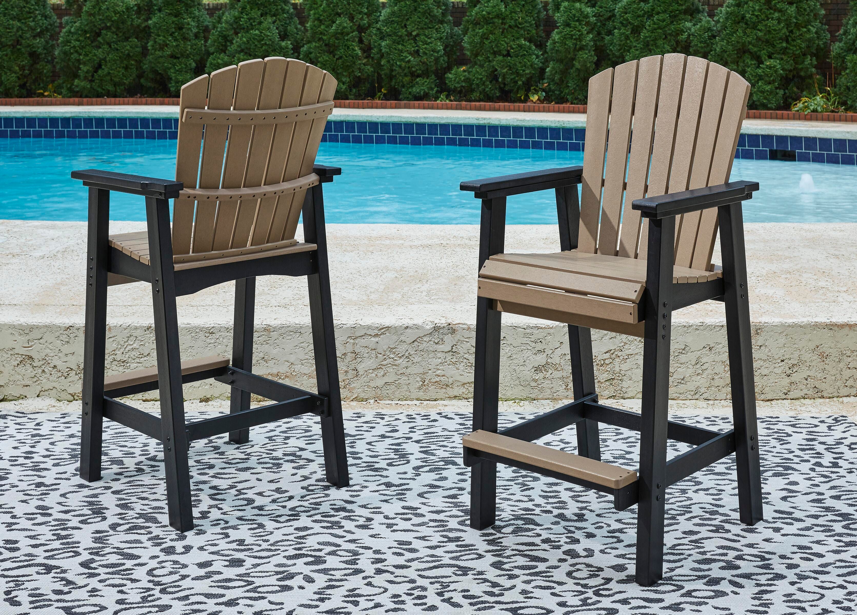 Dar Furniture - Ashley Furniture - Fairen Trail Barstool (Set of 2) - Tall Barstool (Set of 2) / Black/Driftwood - P211-130
