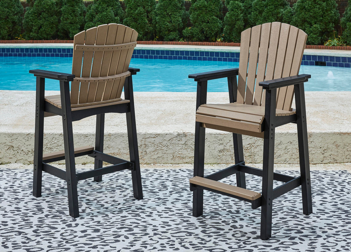 Dar Furniture - Ashley Furniture - Fairen Trail Barstool (Set of 2) - Tall Barstool (Set of 2) / Black/Driftwood - P211-130