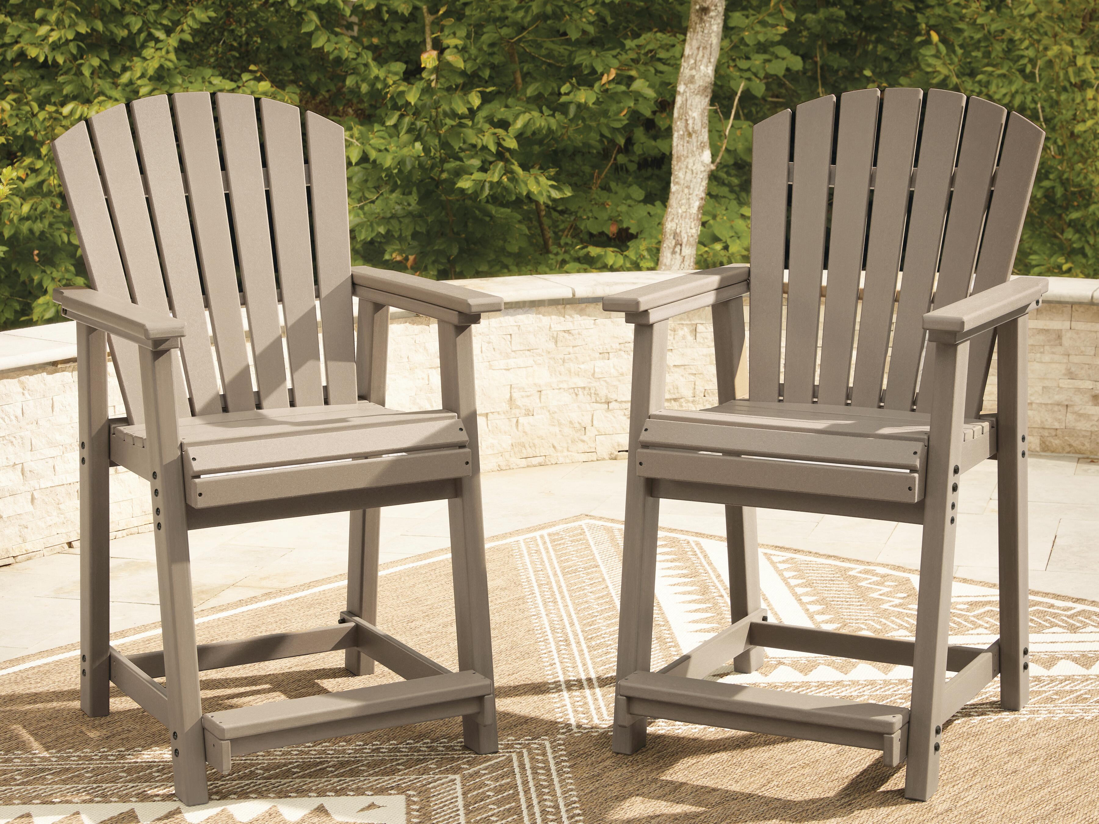 Dar Furniture - Ashley Furniture - Seacliff Beach Outdoor Counter Height Bar Stool (Set of 2) - Barstool (Set of 2) / Medium Brown - PCP228-124