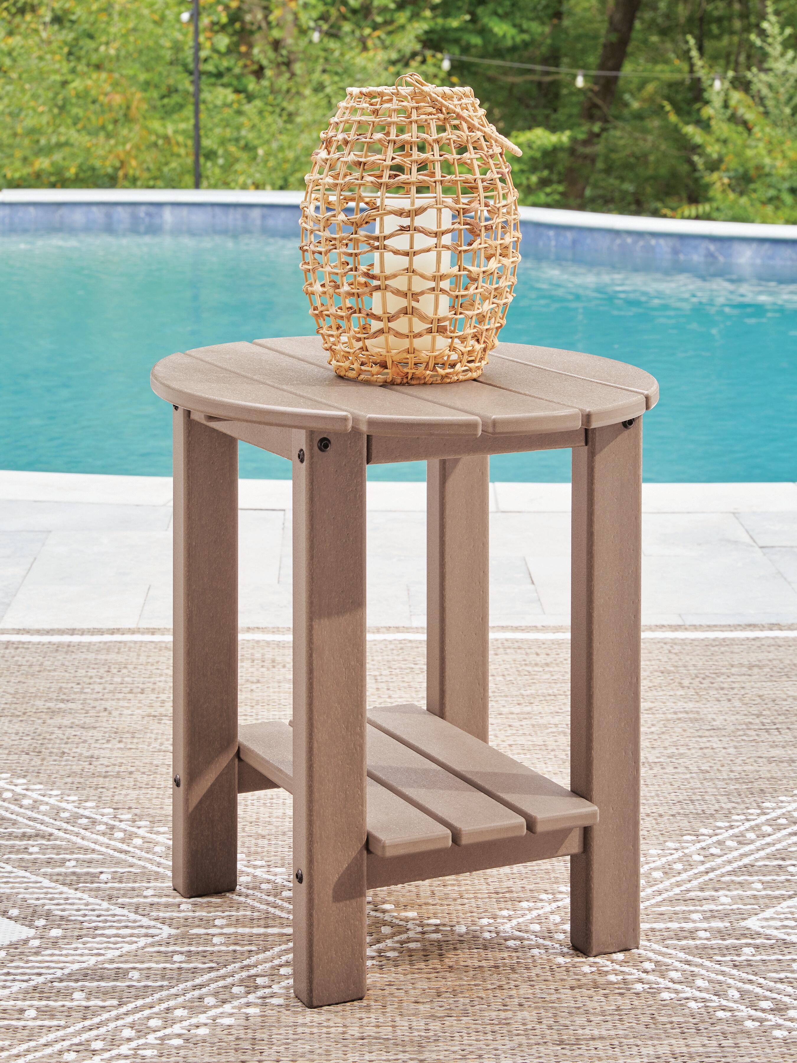 Dar Furniture - Ashley Furniture - Grover Beach Outdoor End Table - Oval End Table / Driftwood - PCP422-706