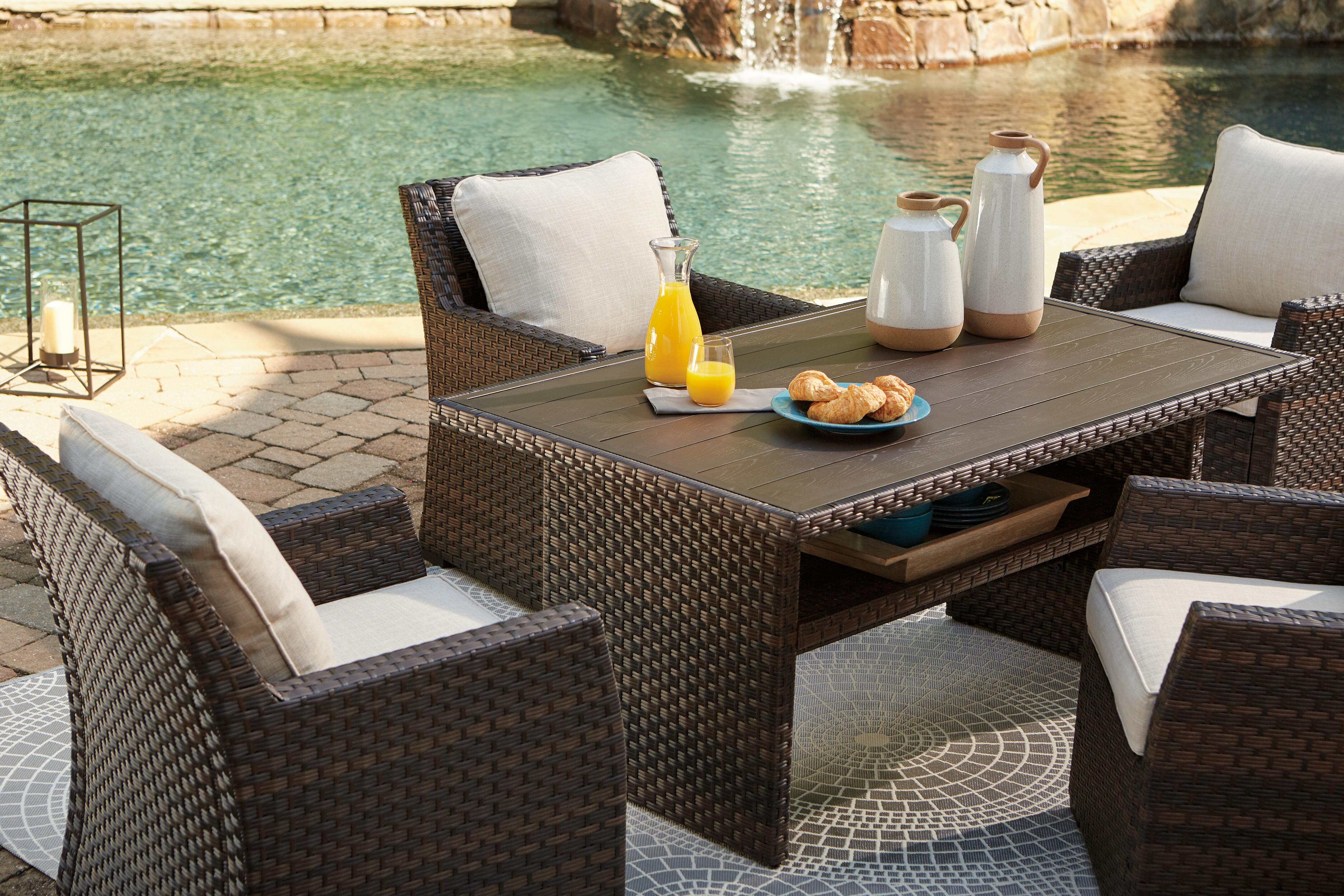 Dar Furniture - Ashley Furniture - Easy Isle Multi-Use Table - RECT Multi-Use Table / Dark Brown/Beige - P455-625