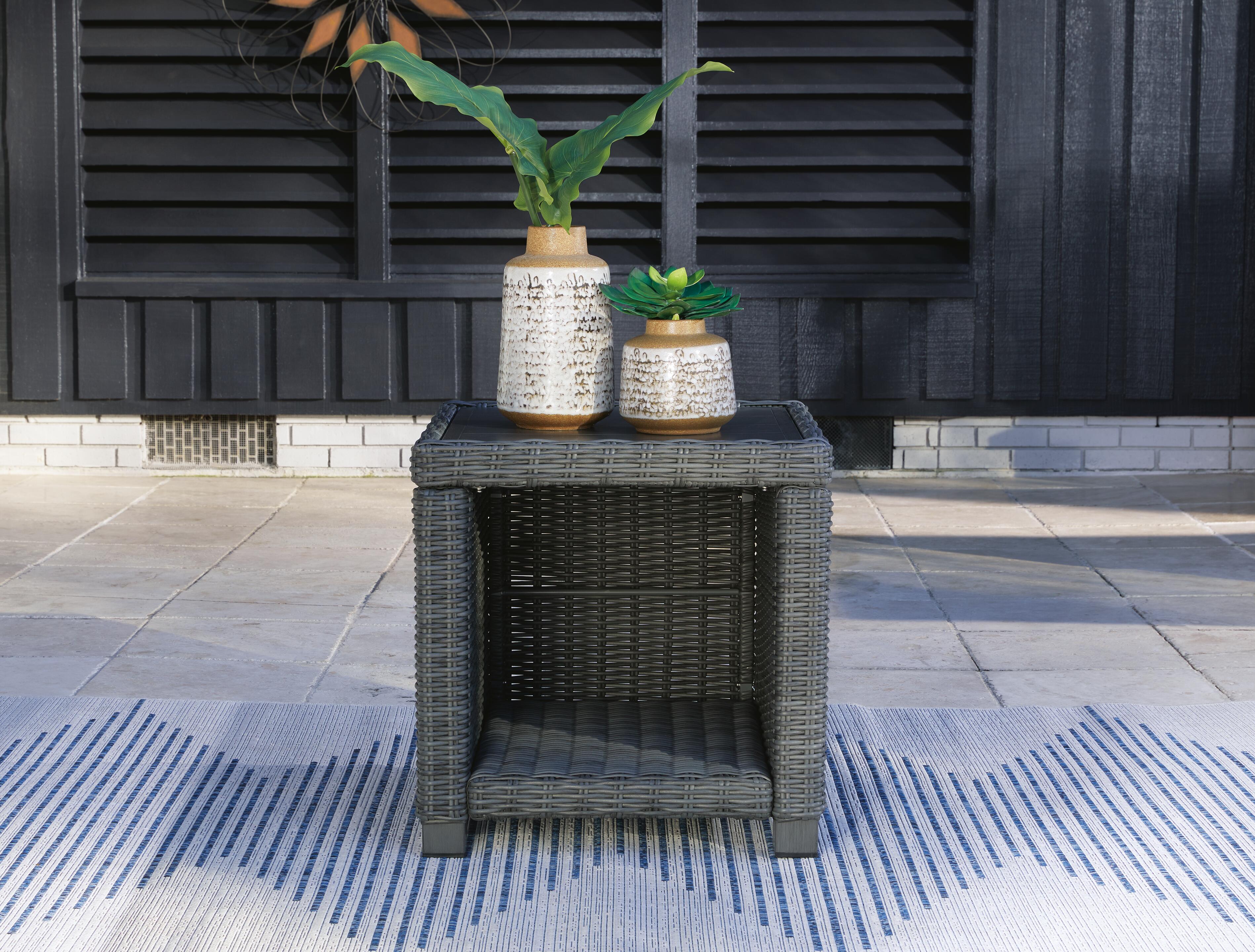 Dar Furniture - Ashley Furniture - Elite Park Outdoor End Table - Square End Table / Gray - P518-702