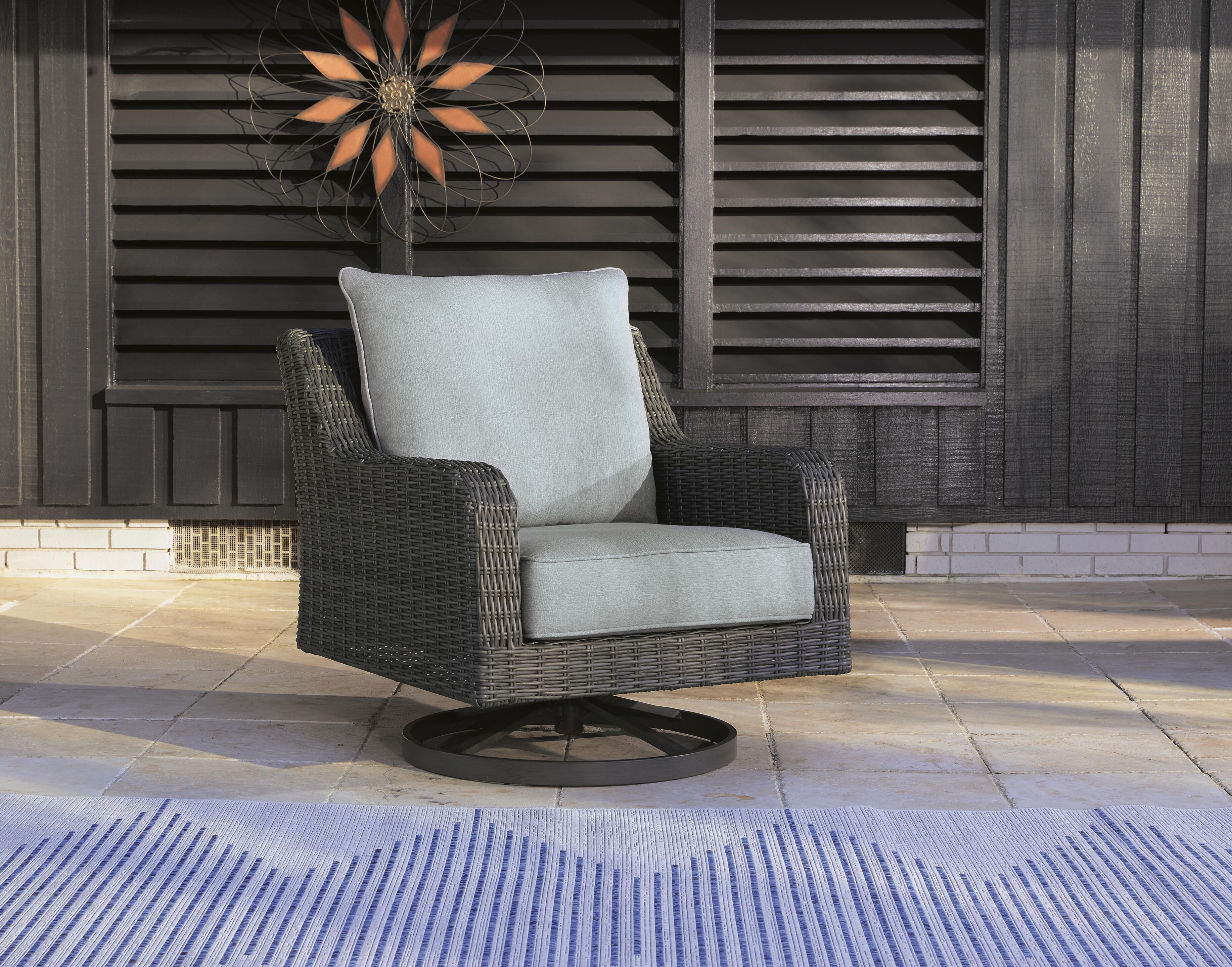 Dar Furniture - Ashley Furniture - Elite Park Outdoor Swivel Lounge with Cushion - Swivel Lounge w/ Cushion / Gray - P518-821