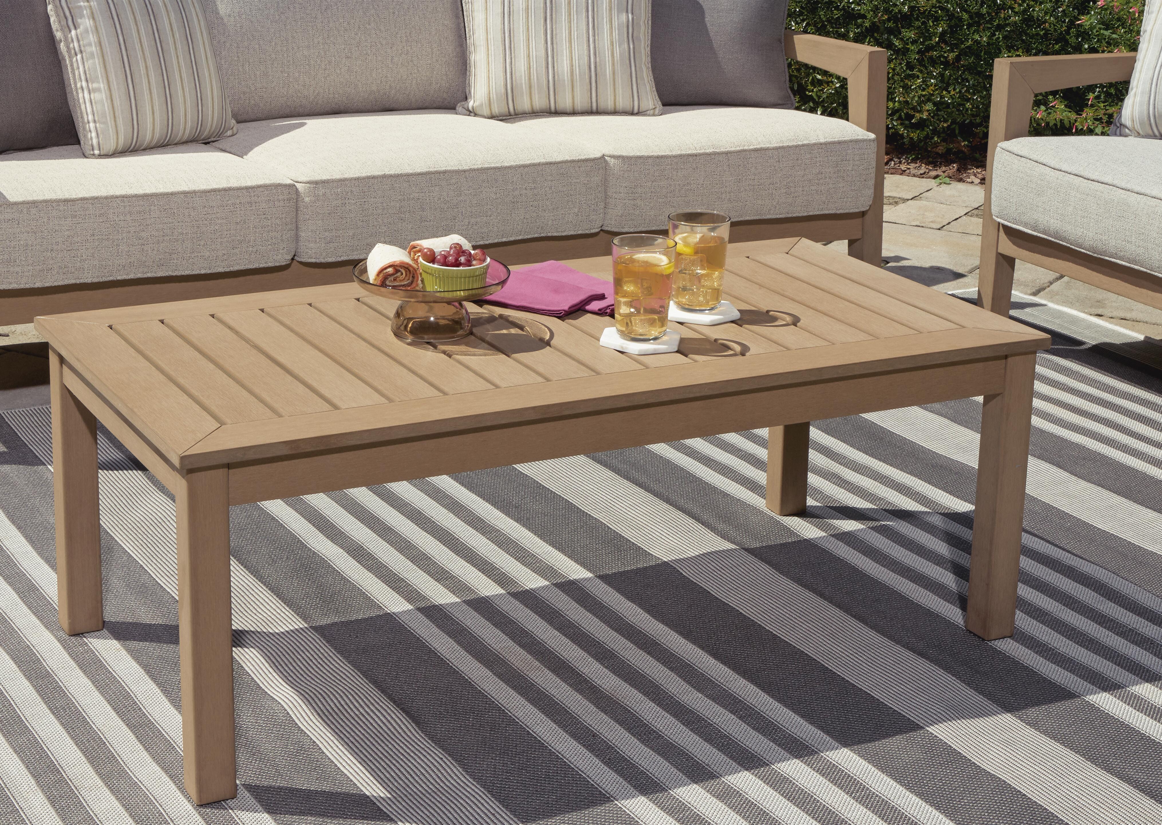 Dar Furniture - Ashley Furniture - Hallow Creek Outdoor Coffee Table - Rectangular Cocktail Table / Driftwood - P560-701