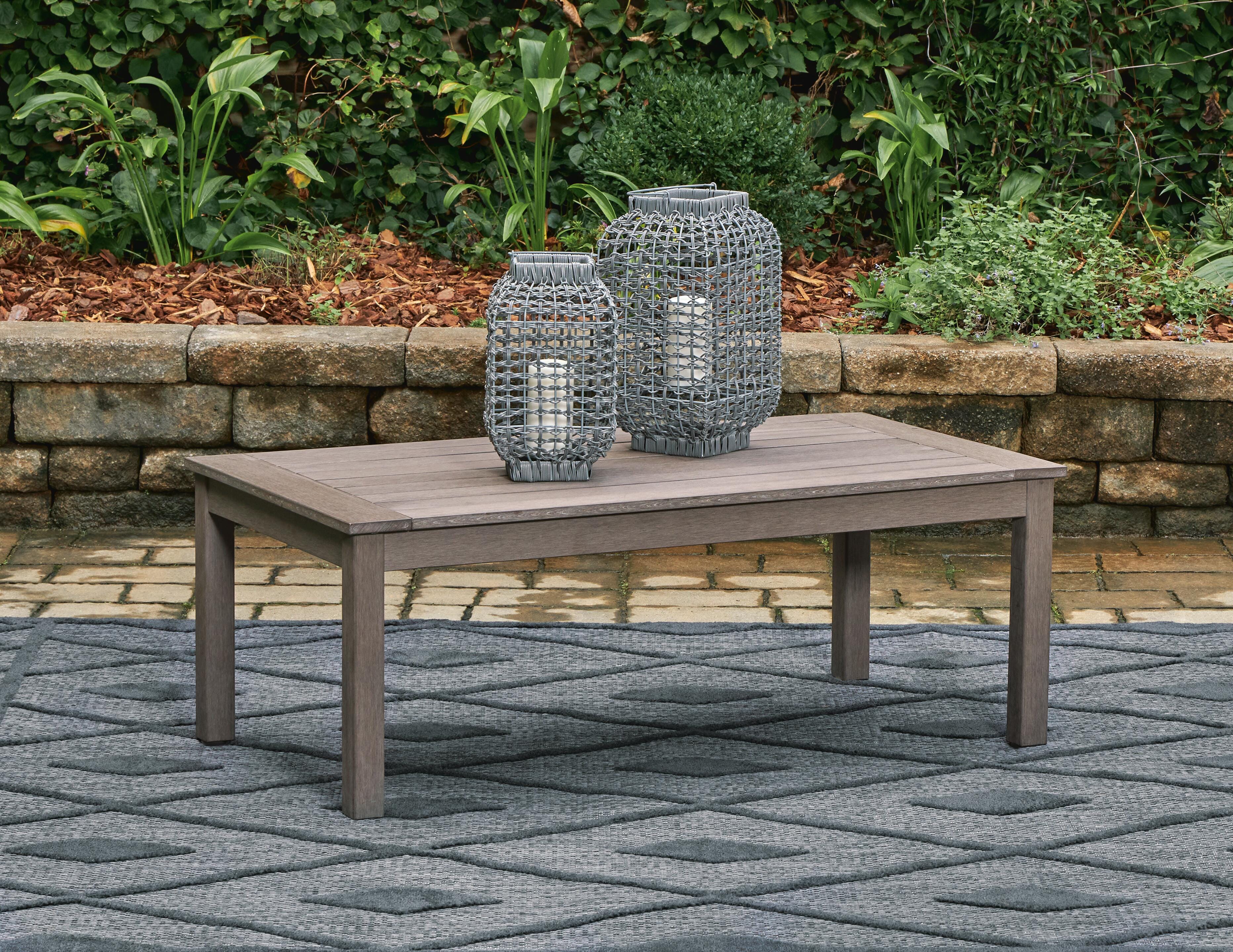 Dar Furniture - Ashley Furniture - Hillside Barn Outdoor Coffee Table - Rectangular Cocktail Table / Brown - P564-701