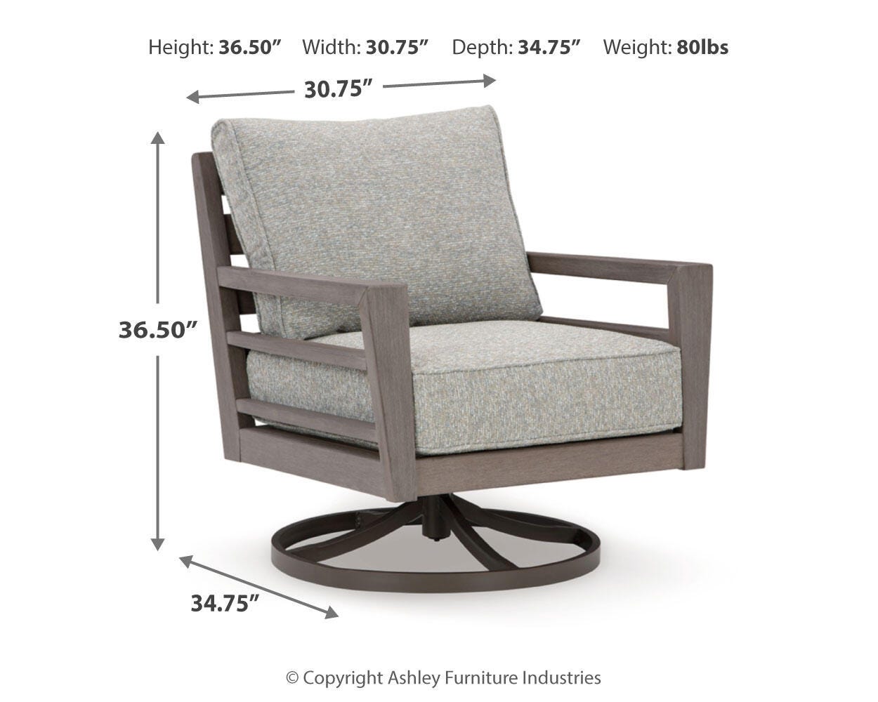 Hillside Barn Outdoor Swivel Lounge with Cushion