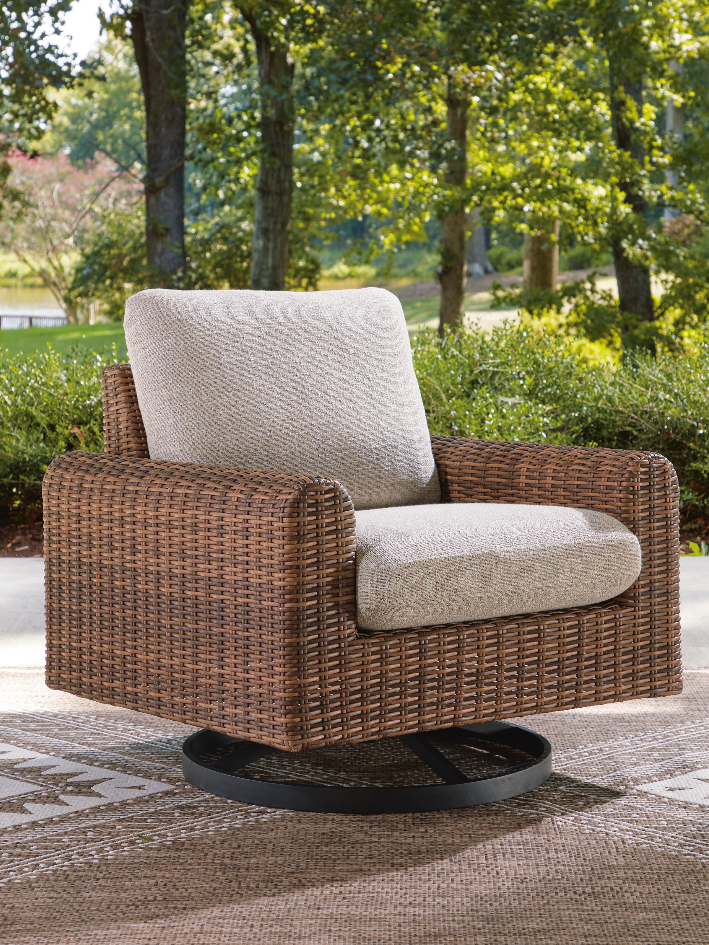 Dolan Creek Outdoor Swivel Lounge Chair with Cushion