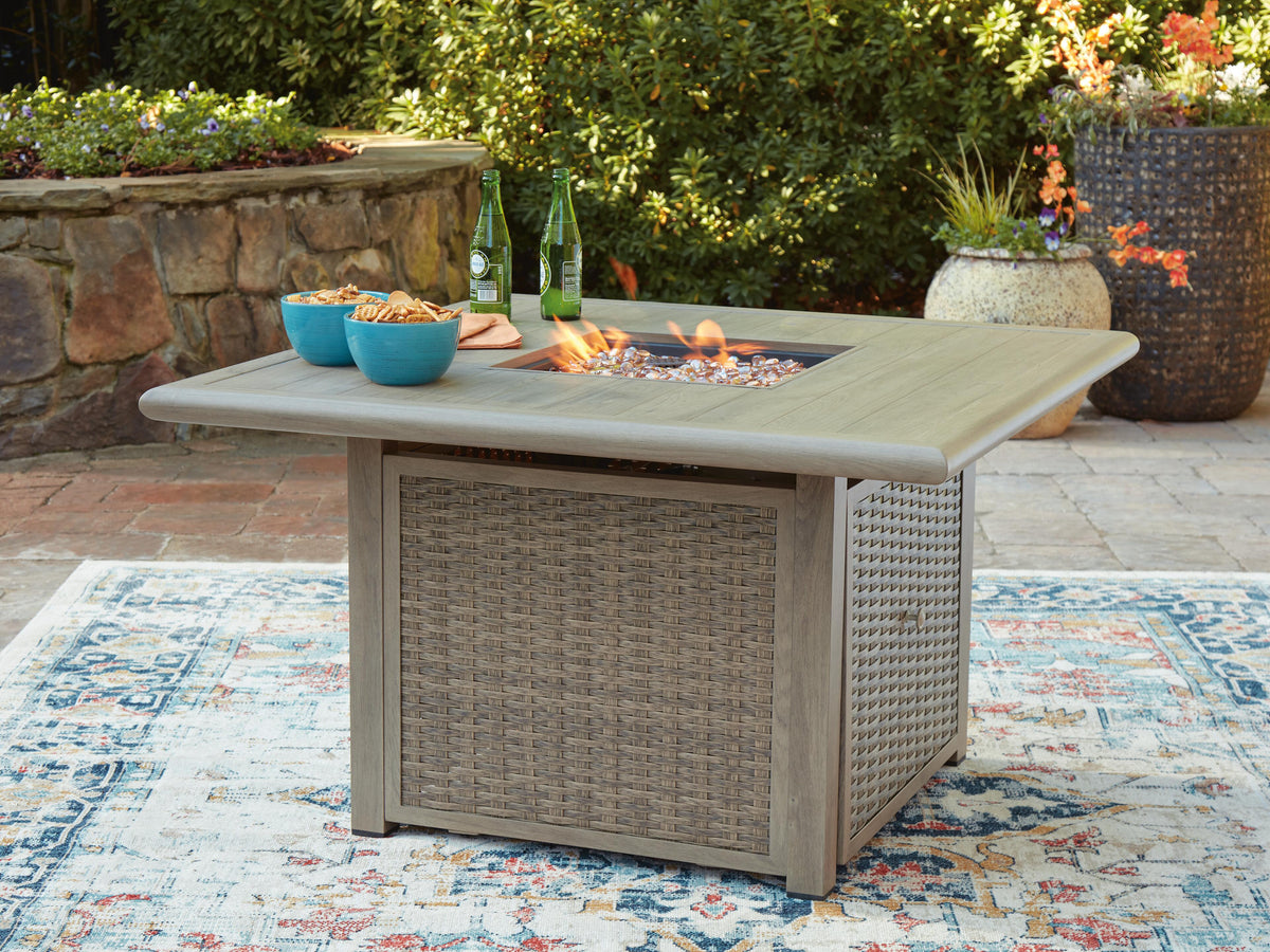 Dar Furniture - Ashley Furniture - Cliff Trails Fire Pit Table - Square Fire Pit Table / Beige - PCP690-772