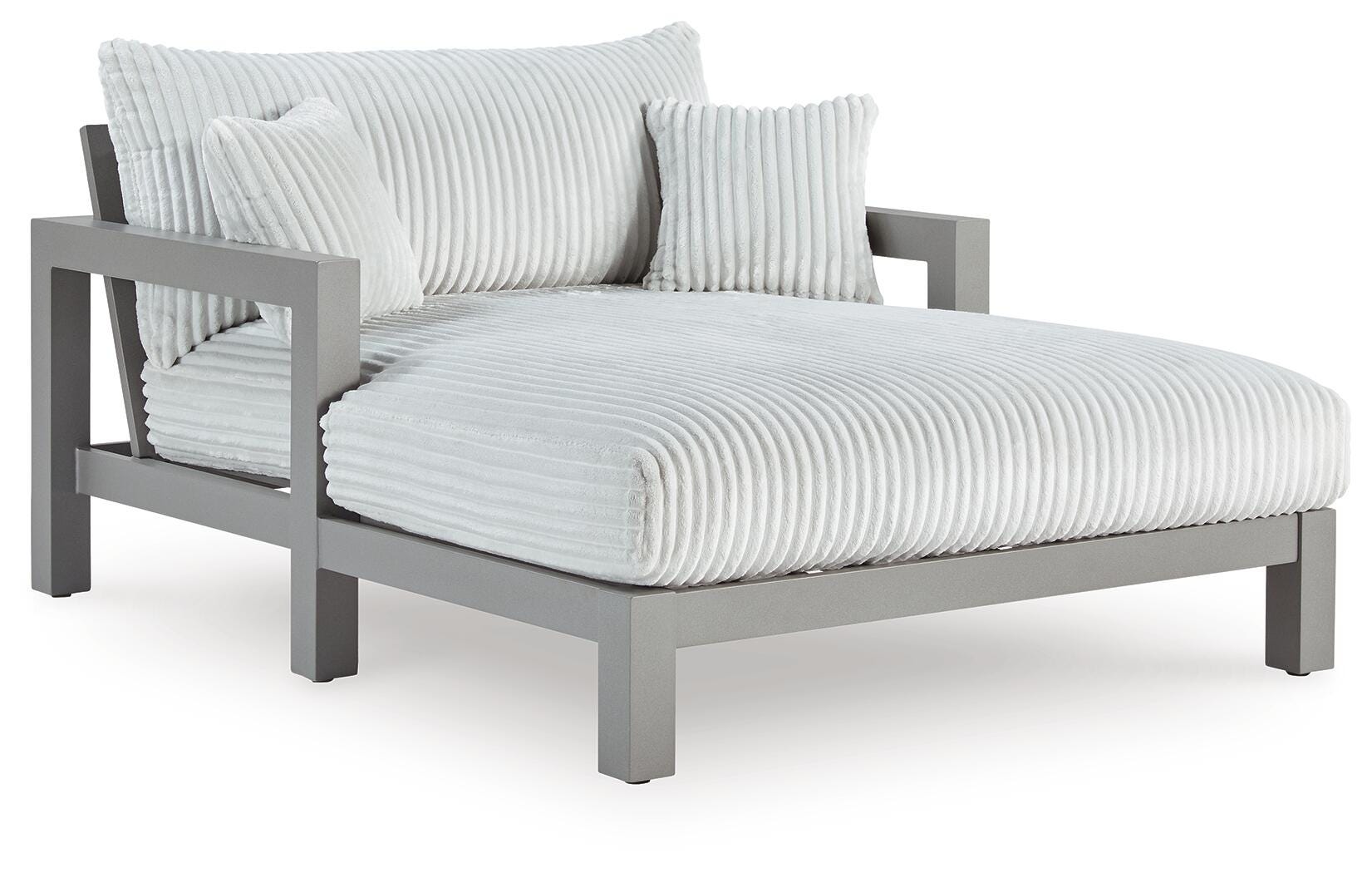Dar Furniture - Ashley Furniture - Hurley Park Outdoor Chaise Lounge with Cushion - Chaise Lounge with Cushion / Gray - PCP695-815