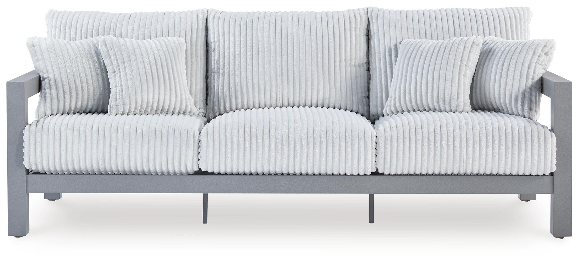 Dar Furniture - Ashley Furniture - Hurley Park Outdoor Sofa with Cushion - Sofa with Cushion / Gray - PCP695-838