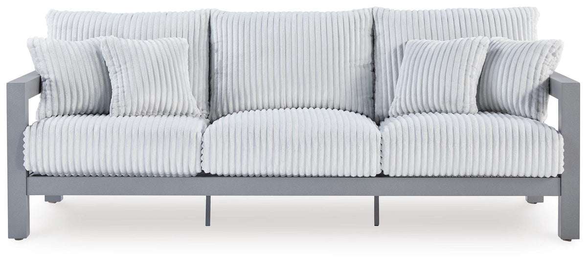 Dar Furniture - Ashley Furniture - Hurley Park Outdoor Sofa with Cushion - Sofa with Cushion / Gray - PCP695-838