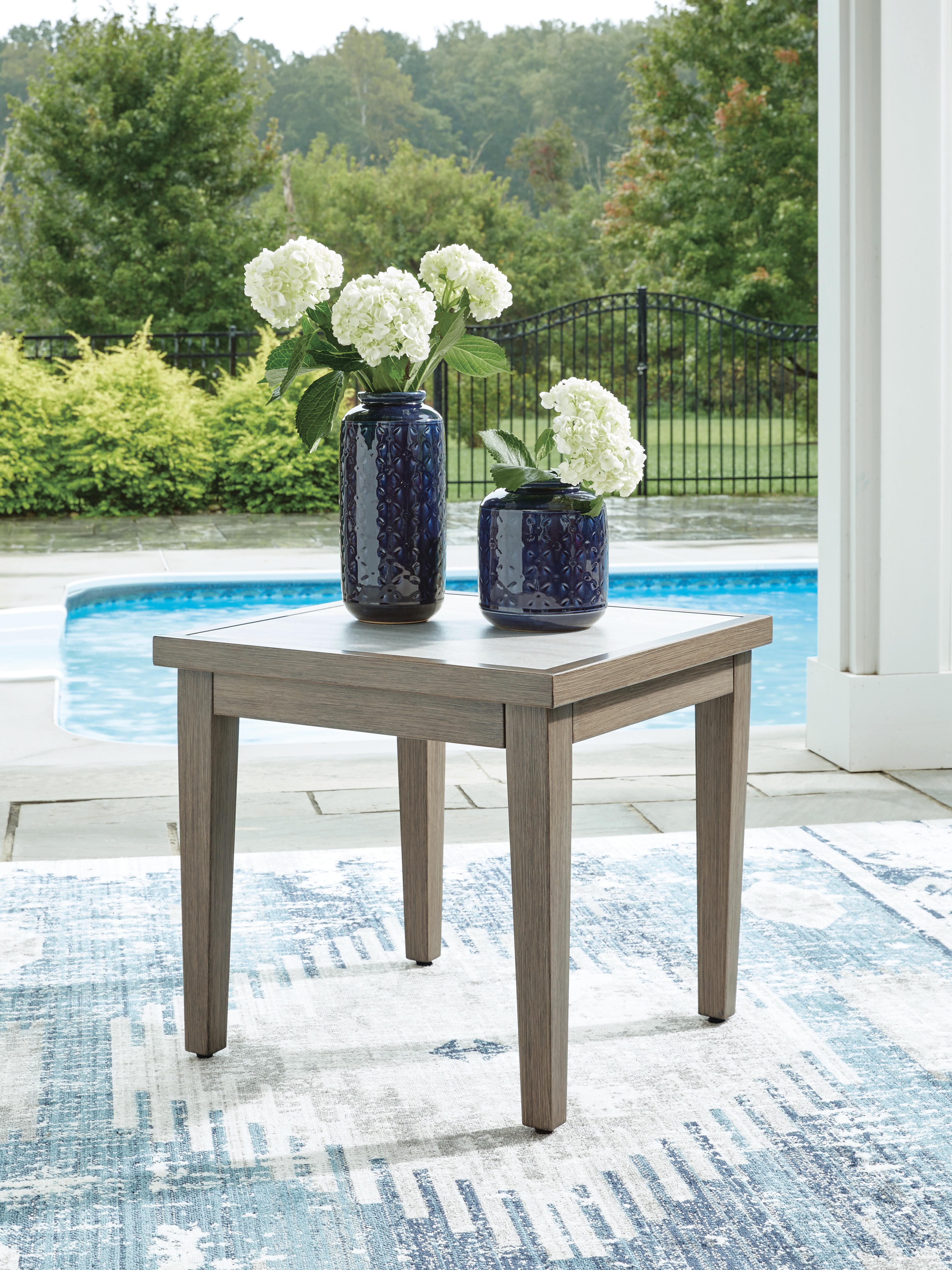 Dar Furniture - Ashley Furniture - Rainier Ranch Outdoor End Table - Square End Table / Brown/Beige - P701-702