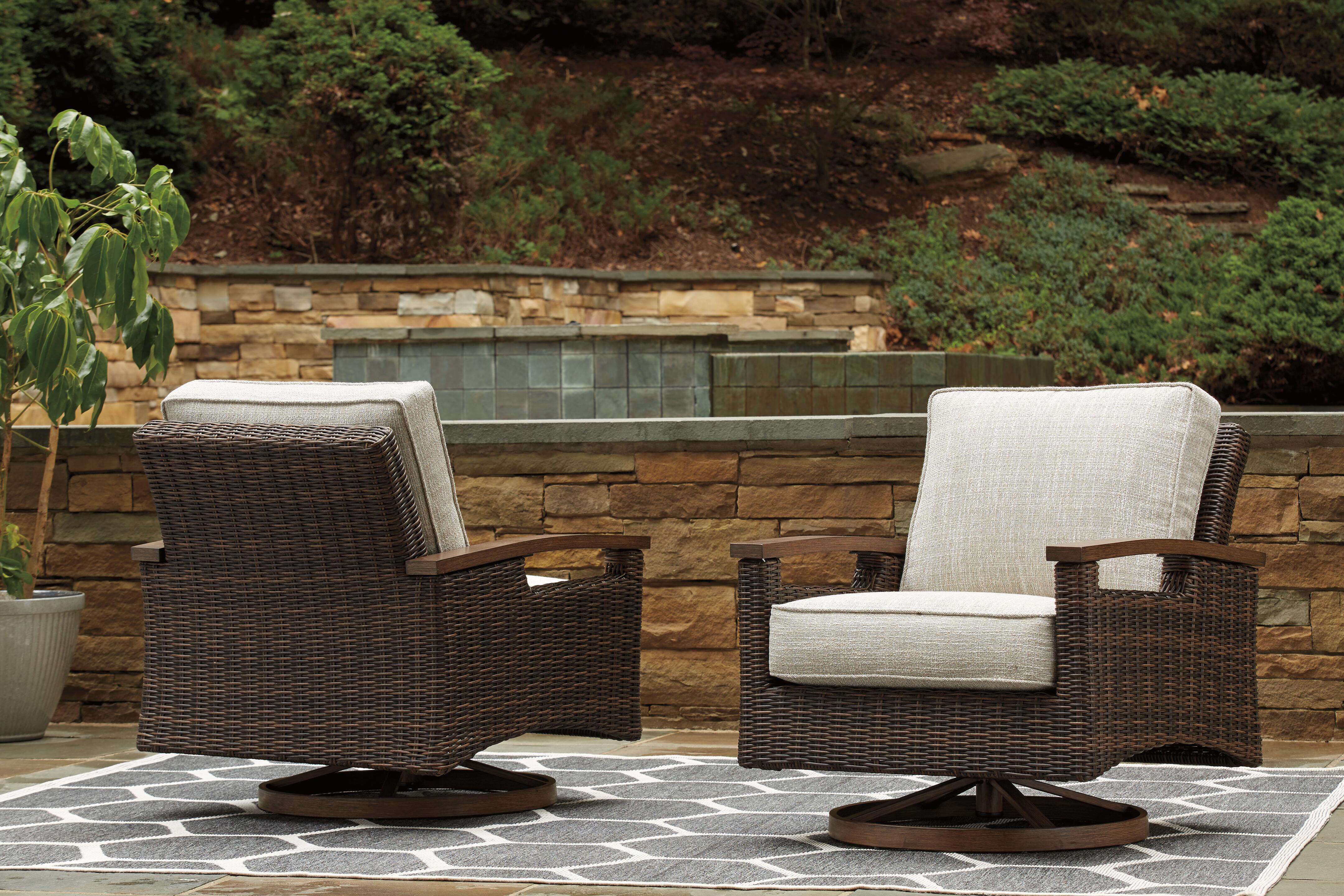 Dar Furniture - Ashley Furniture - Paradise Trail Swivel Lounge Chair (Set of 2) - Swivel Lounge Chair (Set of 2) / Medium Brown - P750-821
