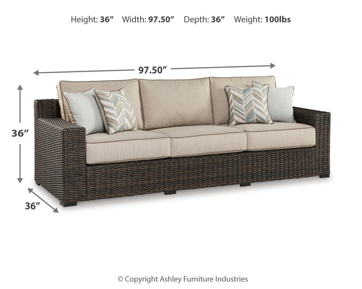 Coastline Bay Outdoor Sofa with Cushion