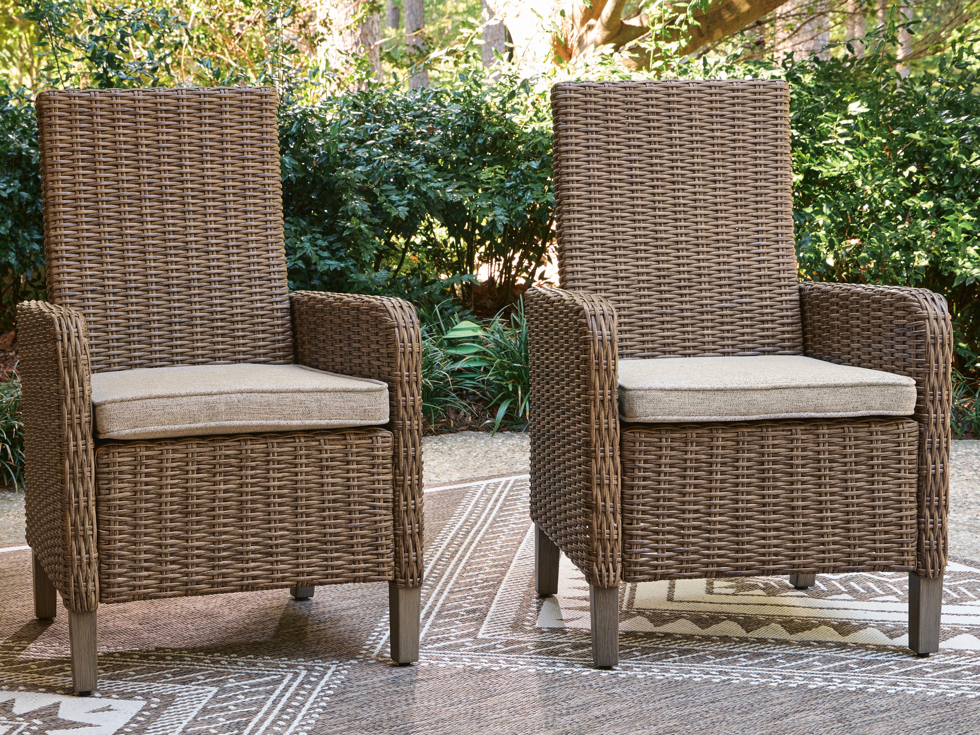 Dar Furniture - Ashley Furniture - Laguna Heights Arm Chair with Cushion (Set of 2) - Arm Chair With Cushion (Set of 2) / Beige - PCP790-601A