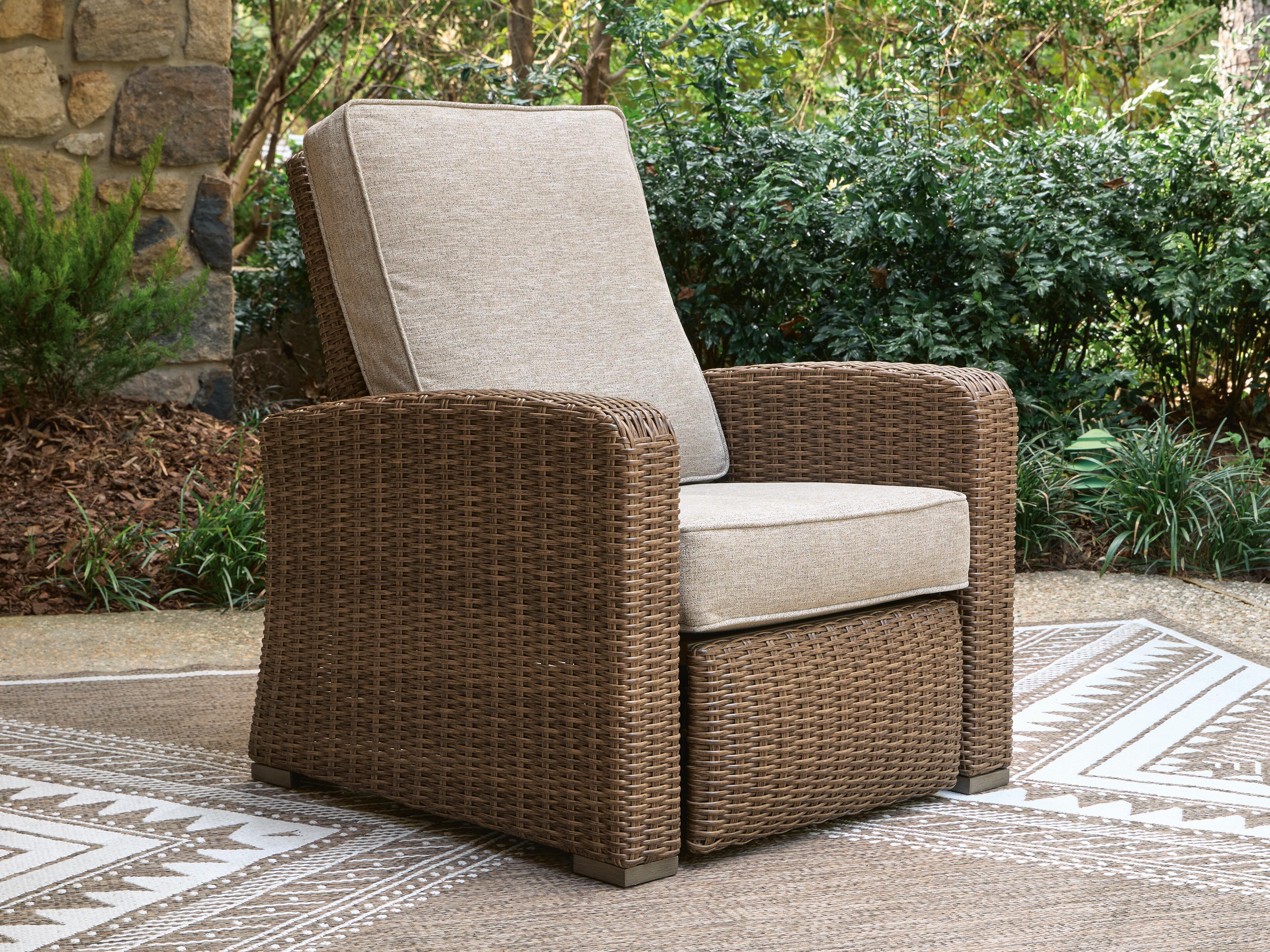 Dar Furniture - Ashley Furniture - Laguna Heights Outdoor Recliner - Recliner / Beige - PCP790-825
