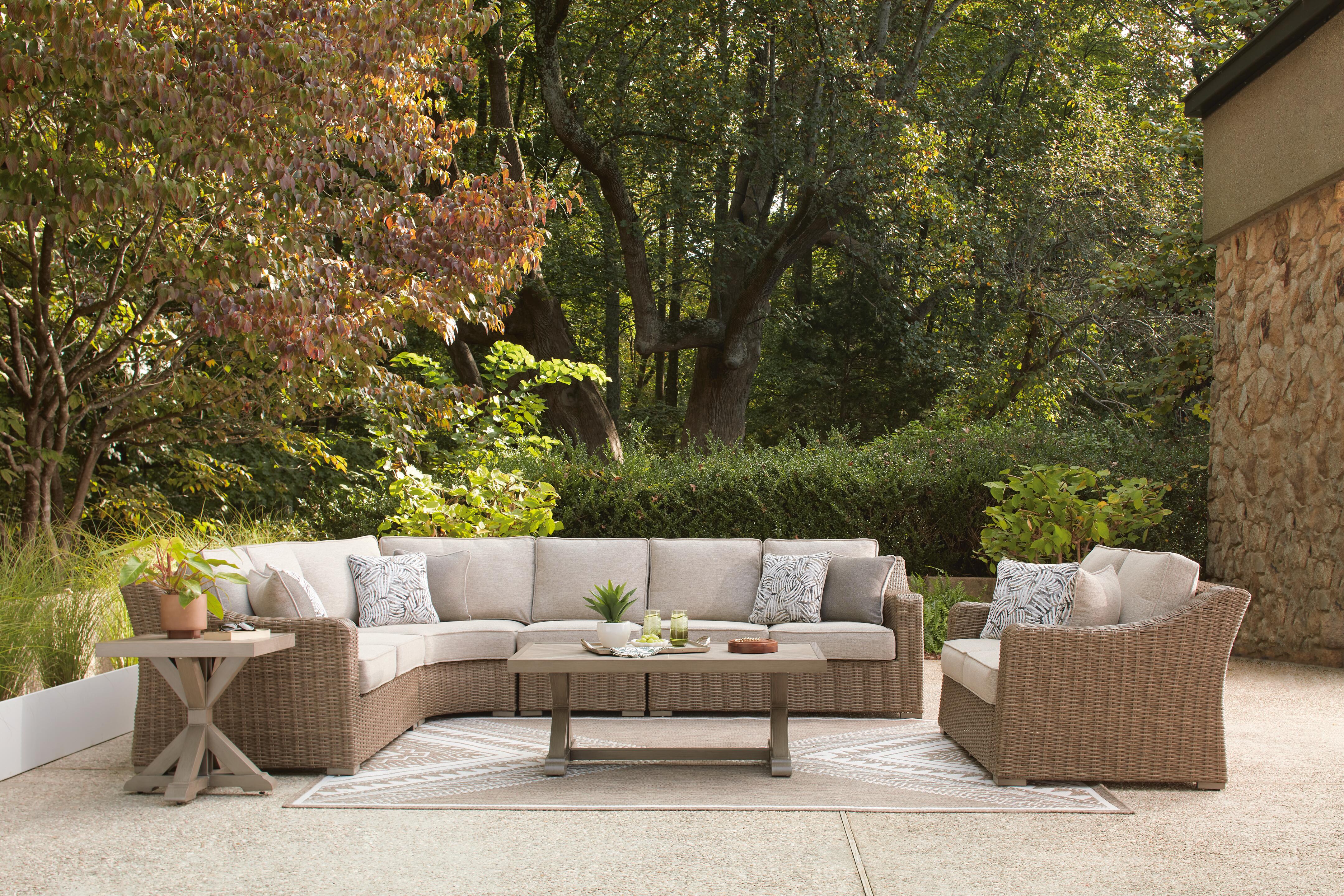 Dar Furniture - Ashley Furniture - Laguna Heights 4-Piece Outdoor Sectional - 4-Piece Outdoor Sectional / Beige - PCP790P2